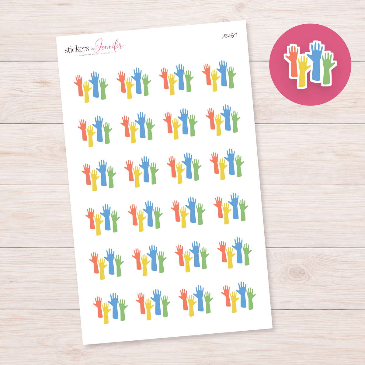 Colorful Raised Hands Planner Stickers | I-5457