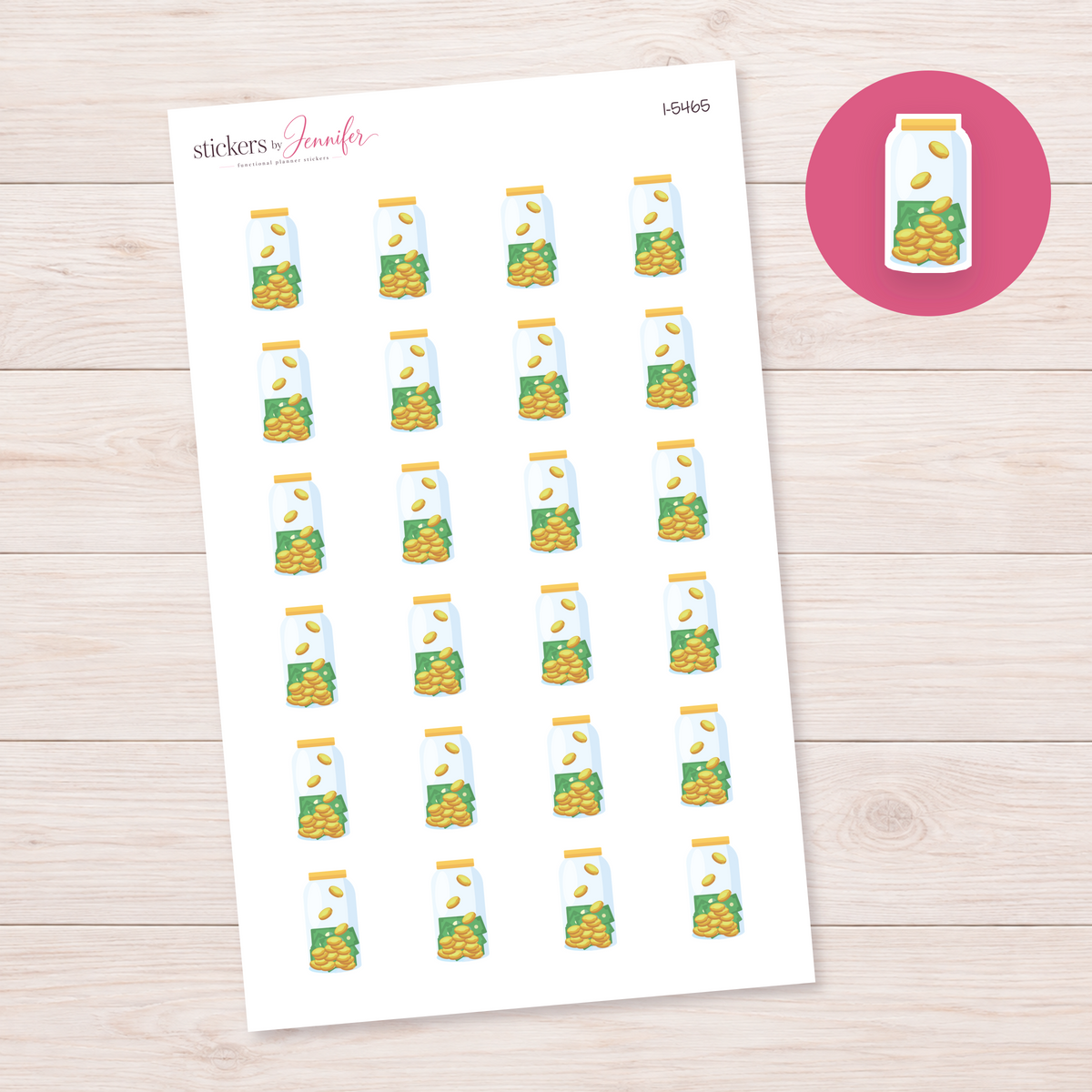 Savings Jar Planner Stickers | I-5465