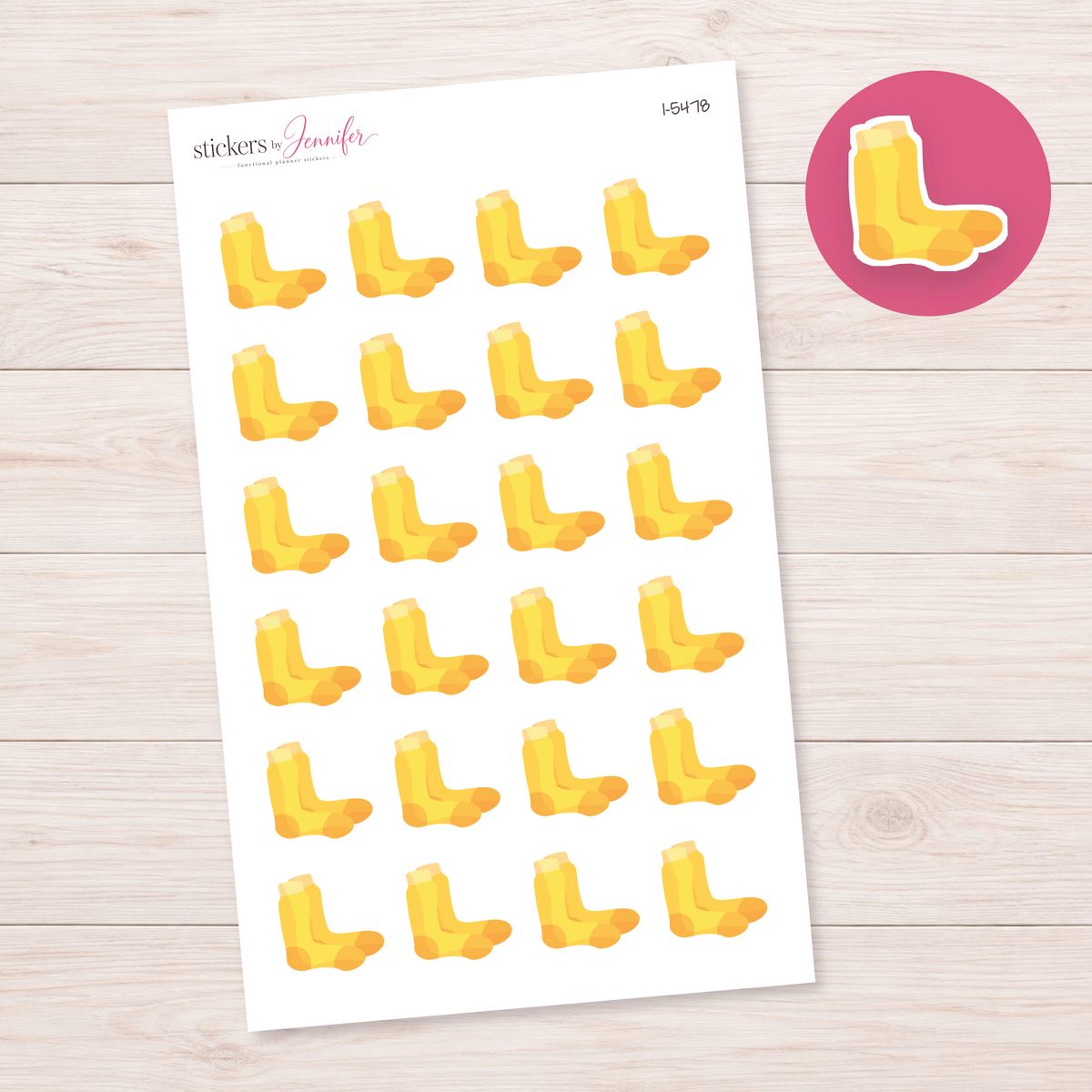 Yellow Socks Planner Stickers | I-5478