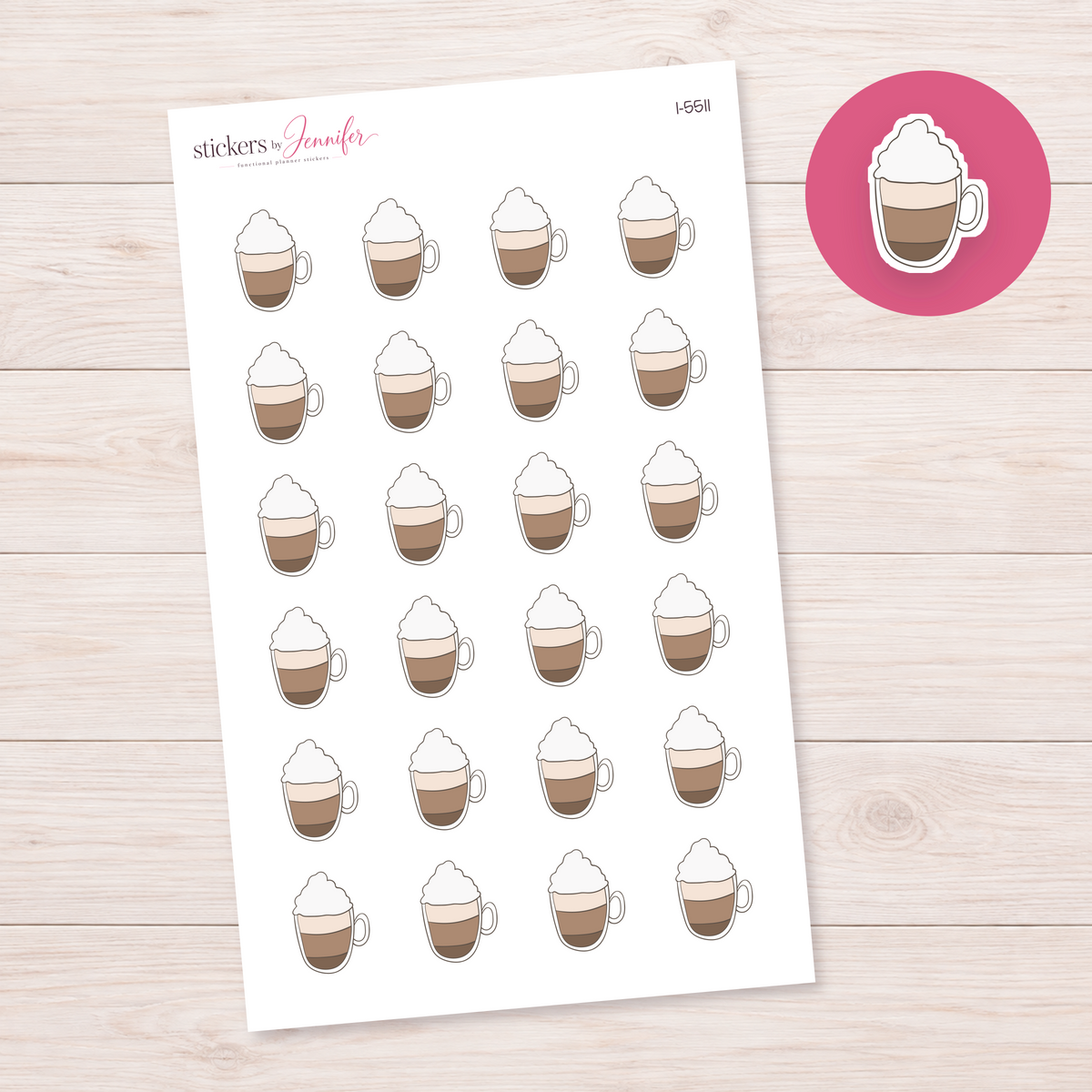 Layered Drink with Cream Planner Stickers | I-5511