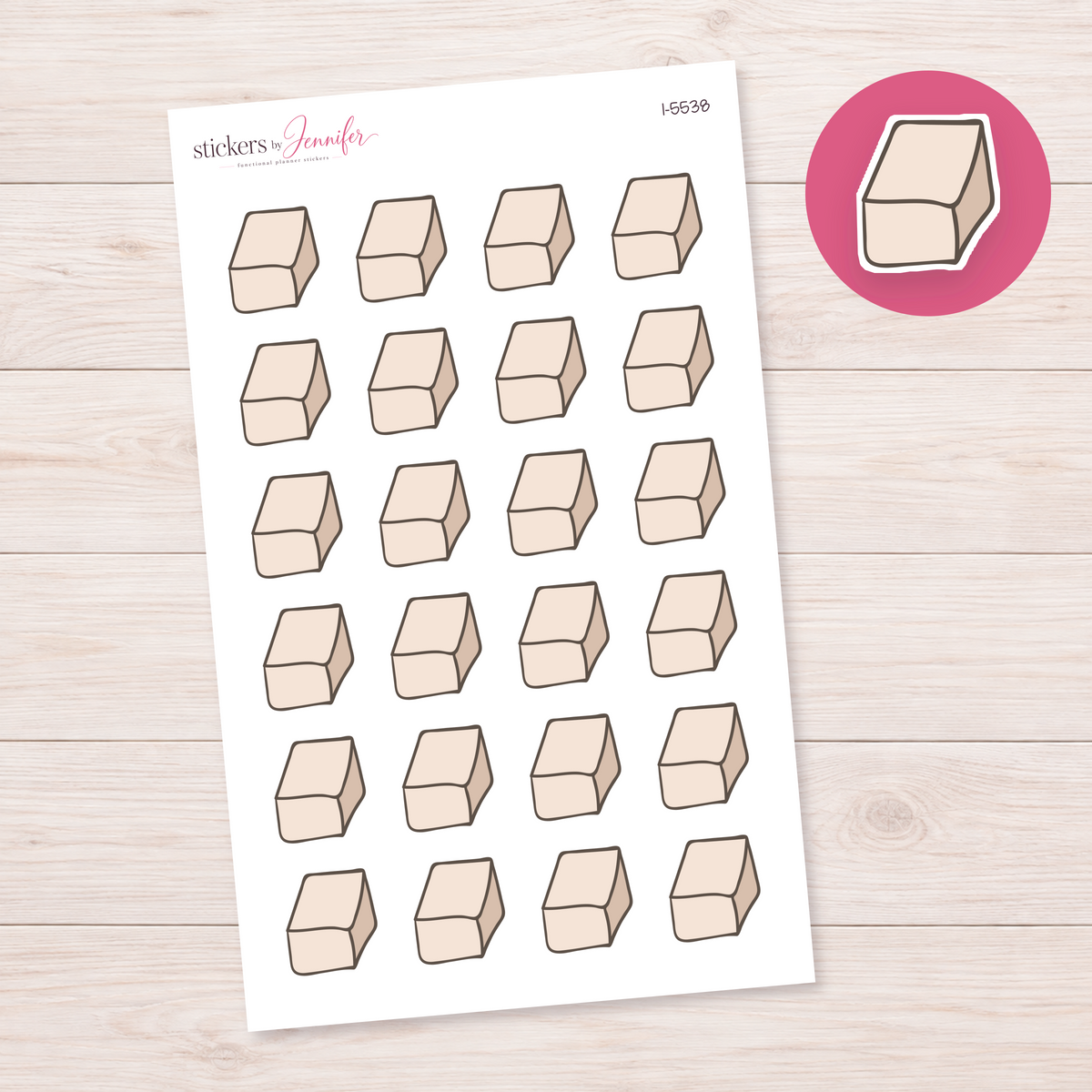 Folded Lunch Bag Planner Stickers | I-5538