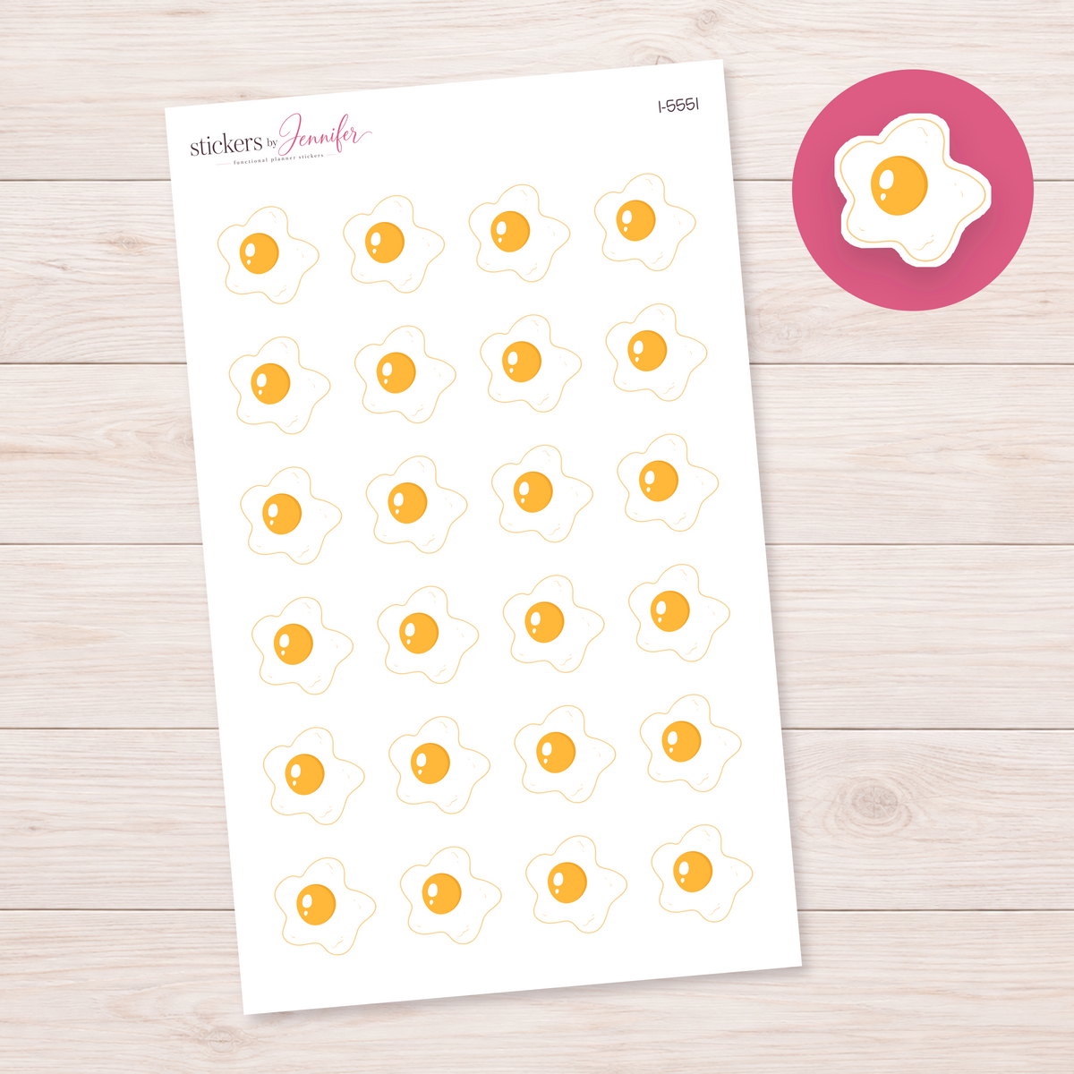 Fried Egg Planner Stickers | I-5551