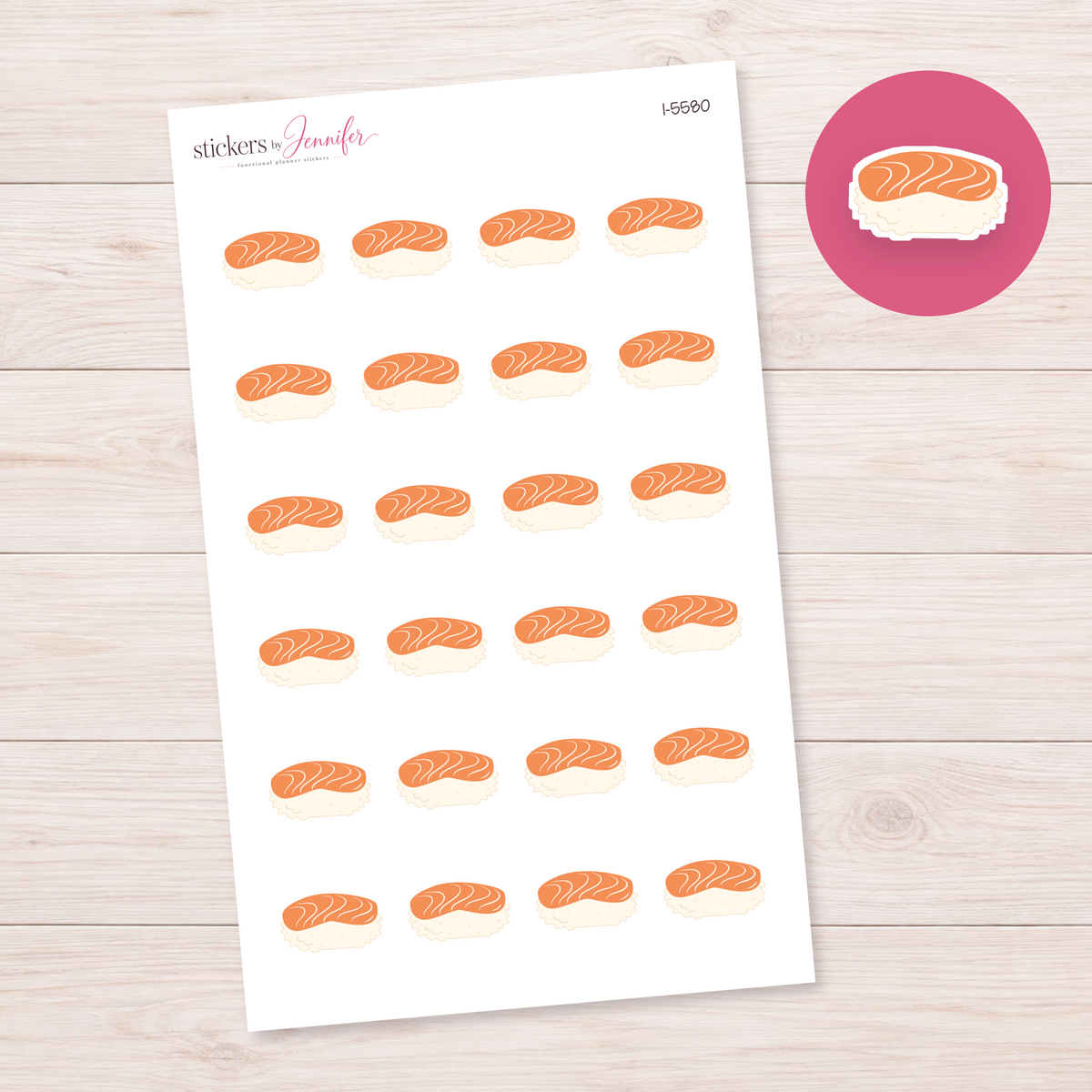 Salmon Nigiri Piece Planner Stickers | I-5580