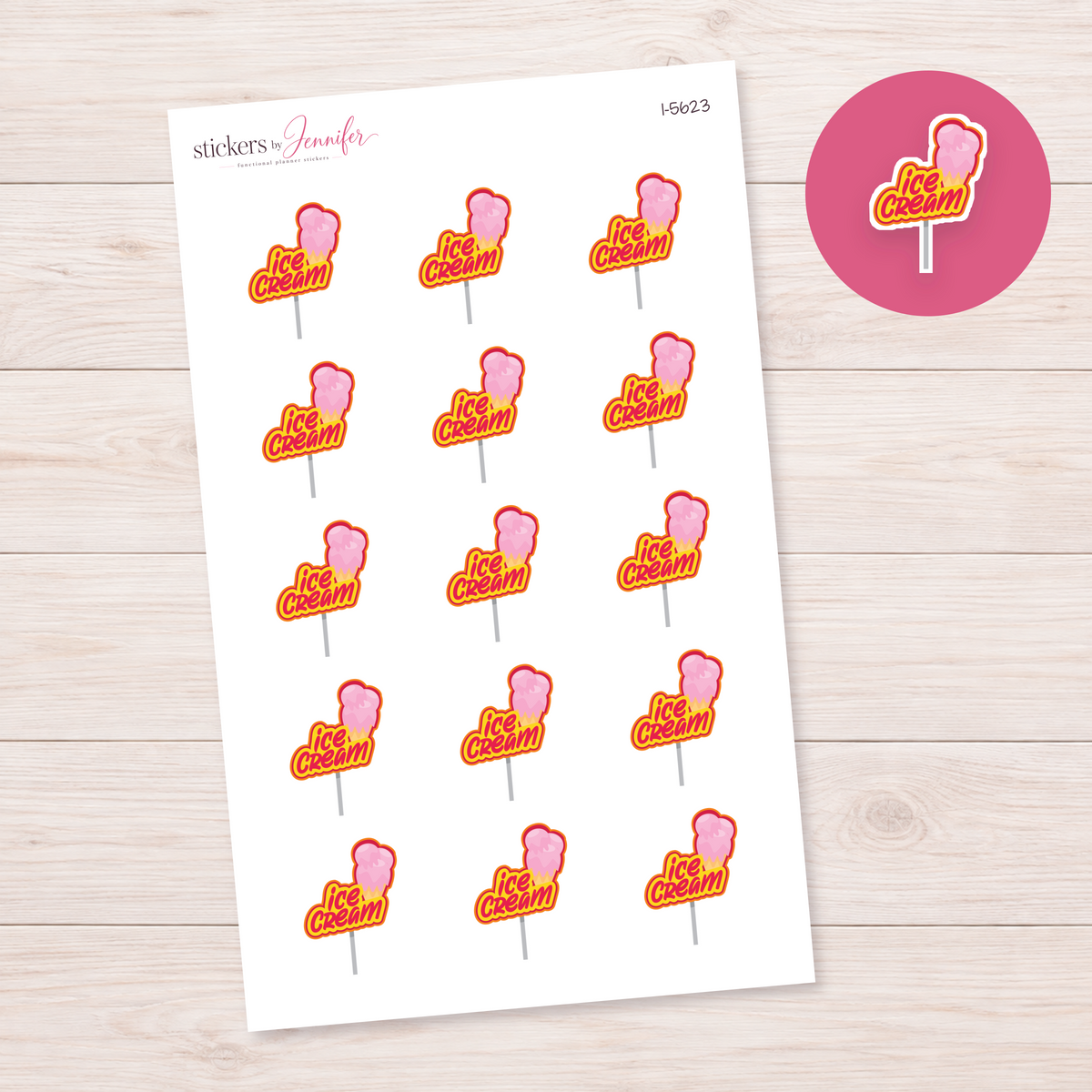 Ice Cream Stand Sign Planner Stickers | I-5623