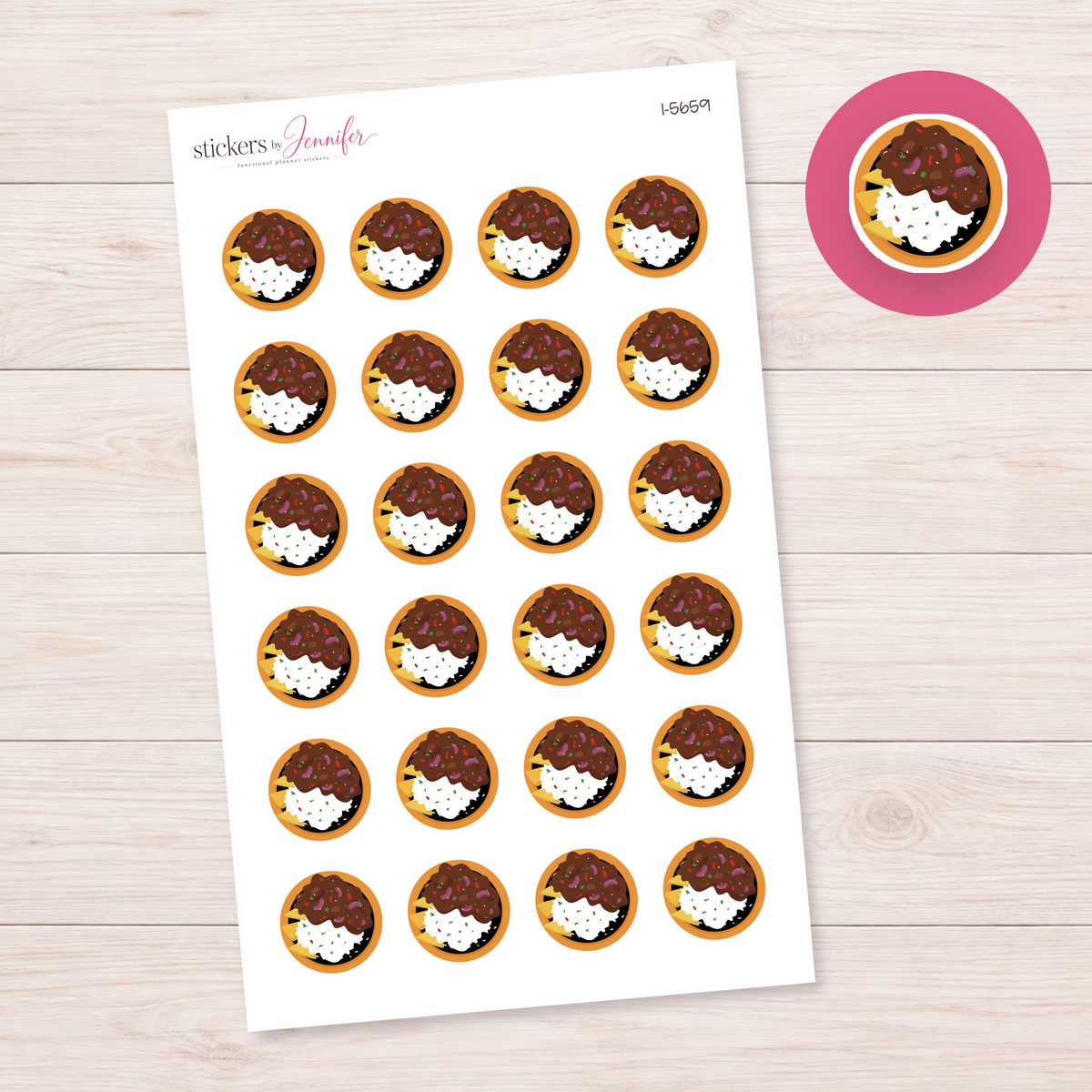 Chili and Rice Bowl Planner Stickers | I-5659