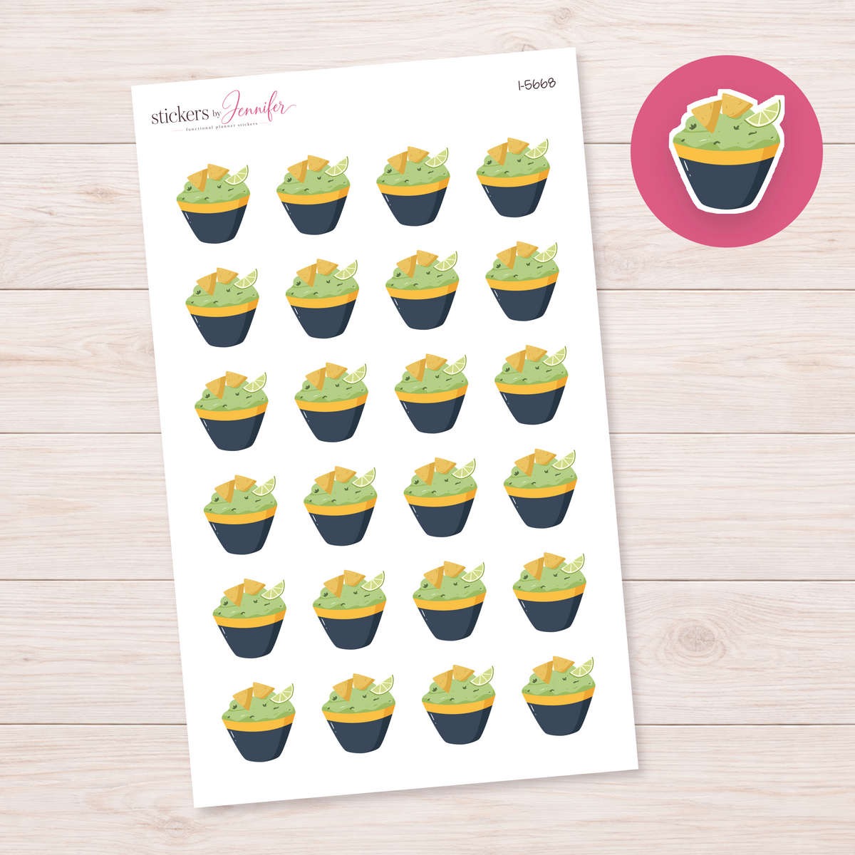 Guacamole with Chips Planner Stickers | I-5668