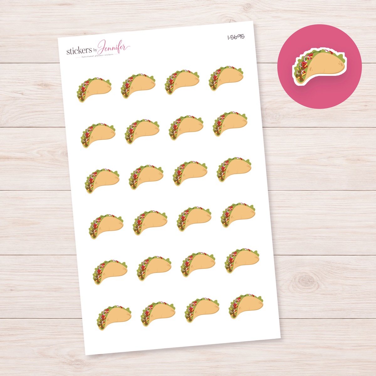 Loaded Taco Planner Stickers | I-5695