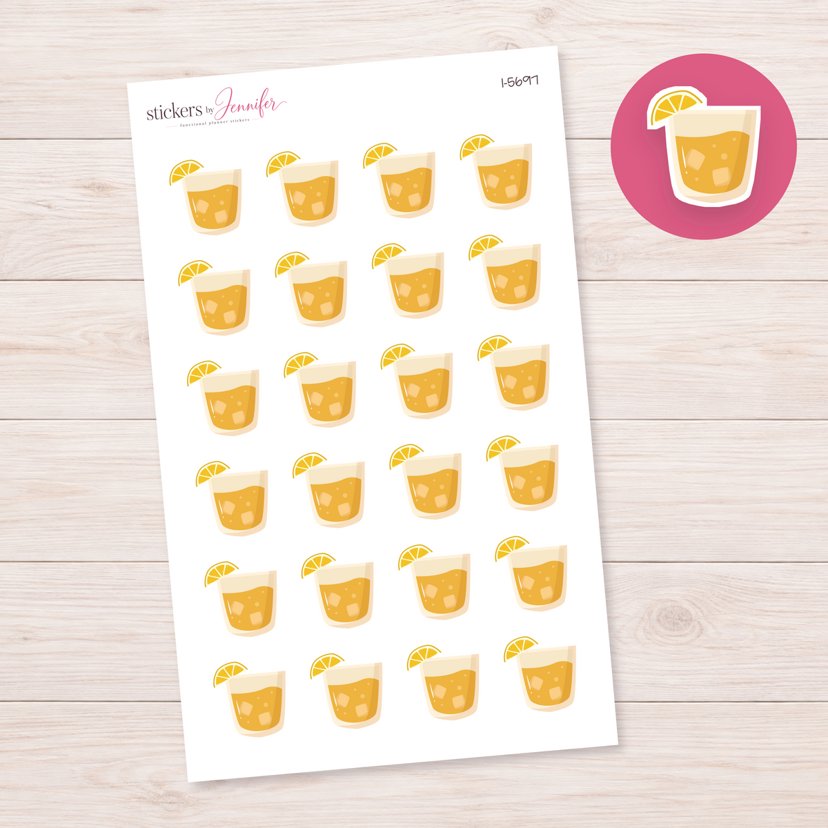 Citrus Iced Drink Planner Stickers | I-5697