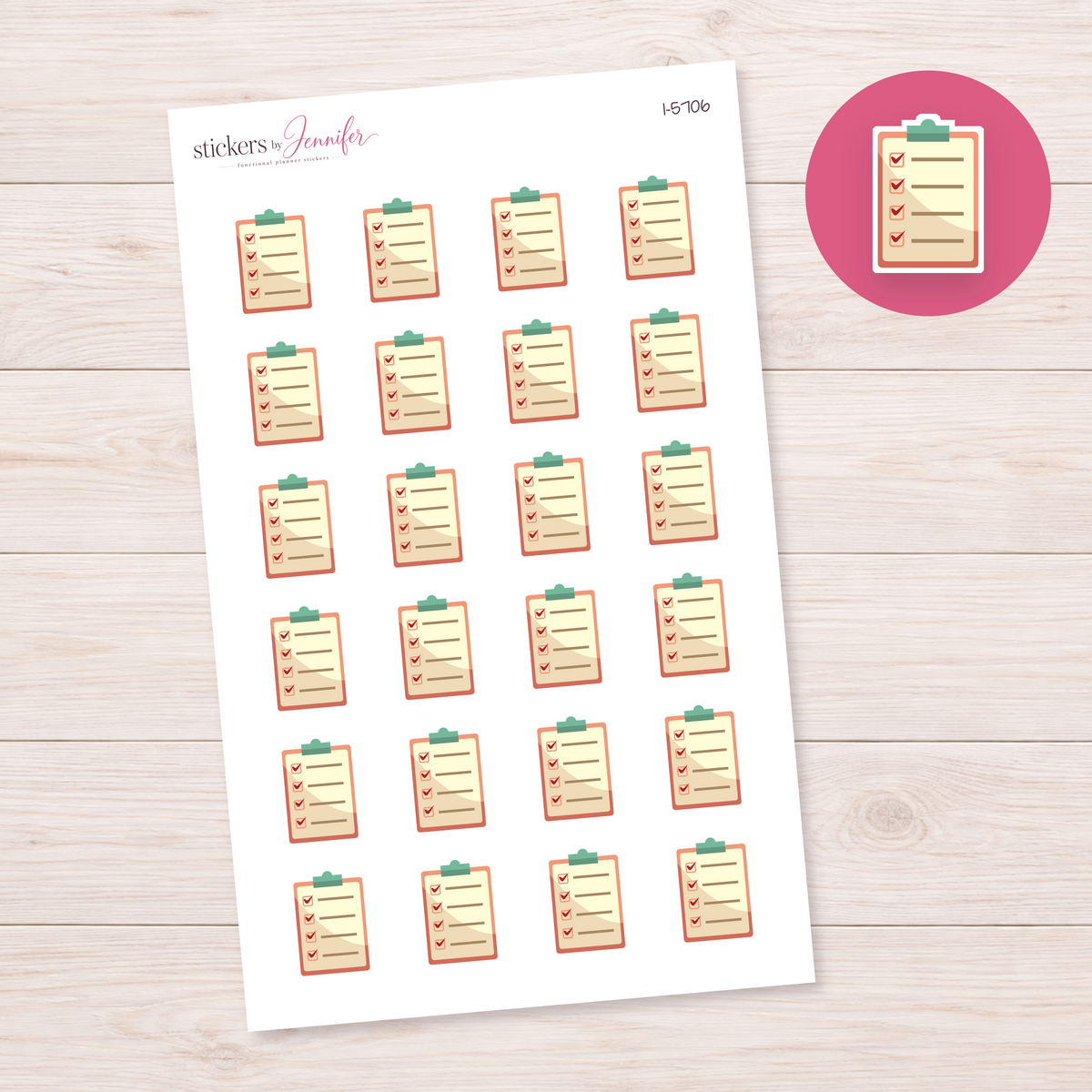 Completed Clipboard Checklist Planner Stickers | I-5706