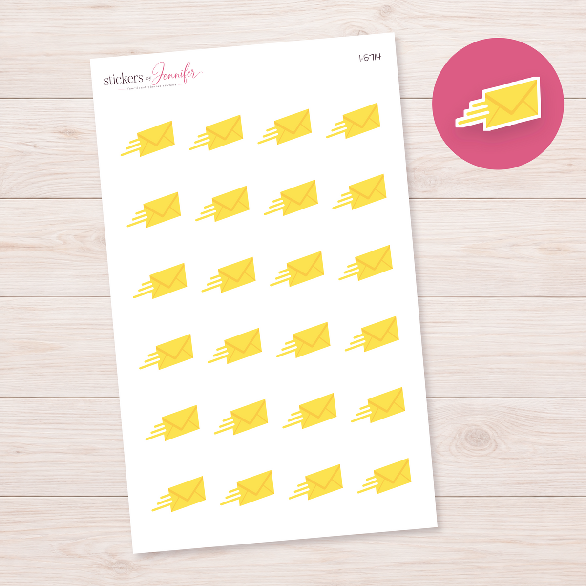 Flying Yellow Envelope Planner Stickers | I-5714