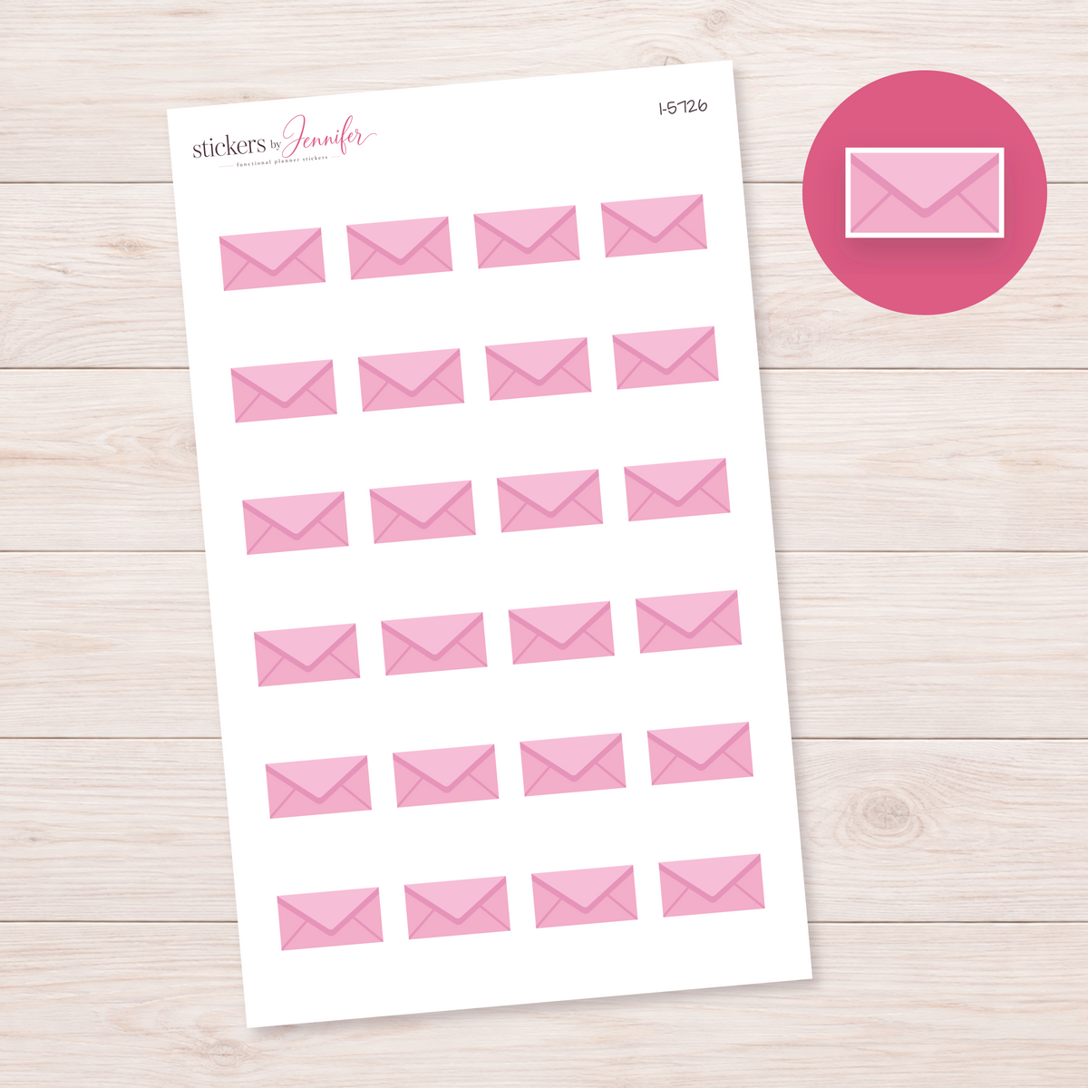 Pink Envelope Planner Stickers | I-5726
