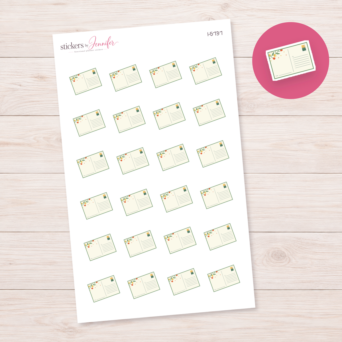 Botanical Postcard Planner Stickers | I-5737