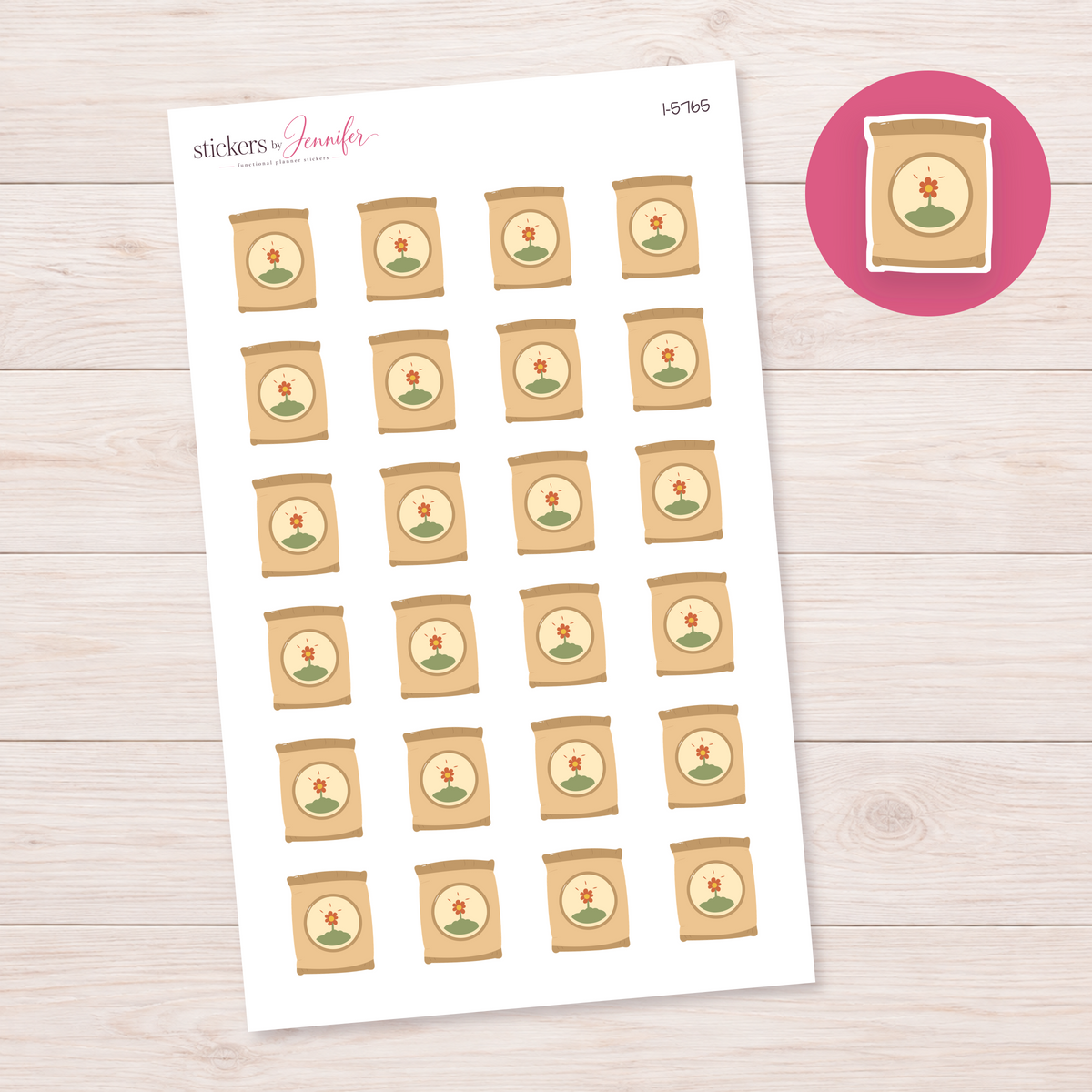 Flower Seed Packet Planner Stickers | I-5765