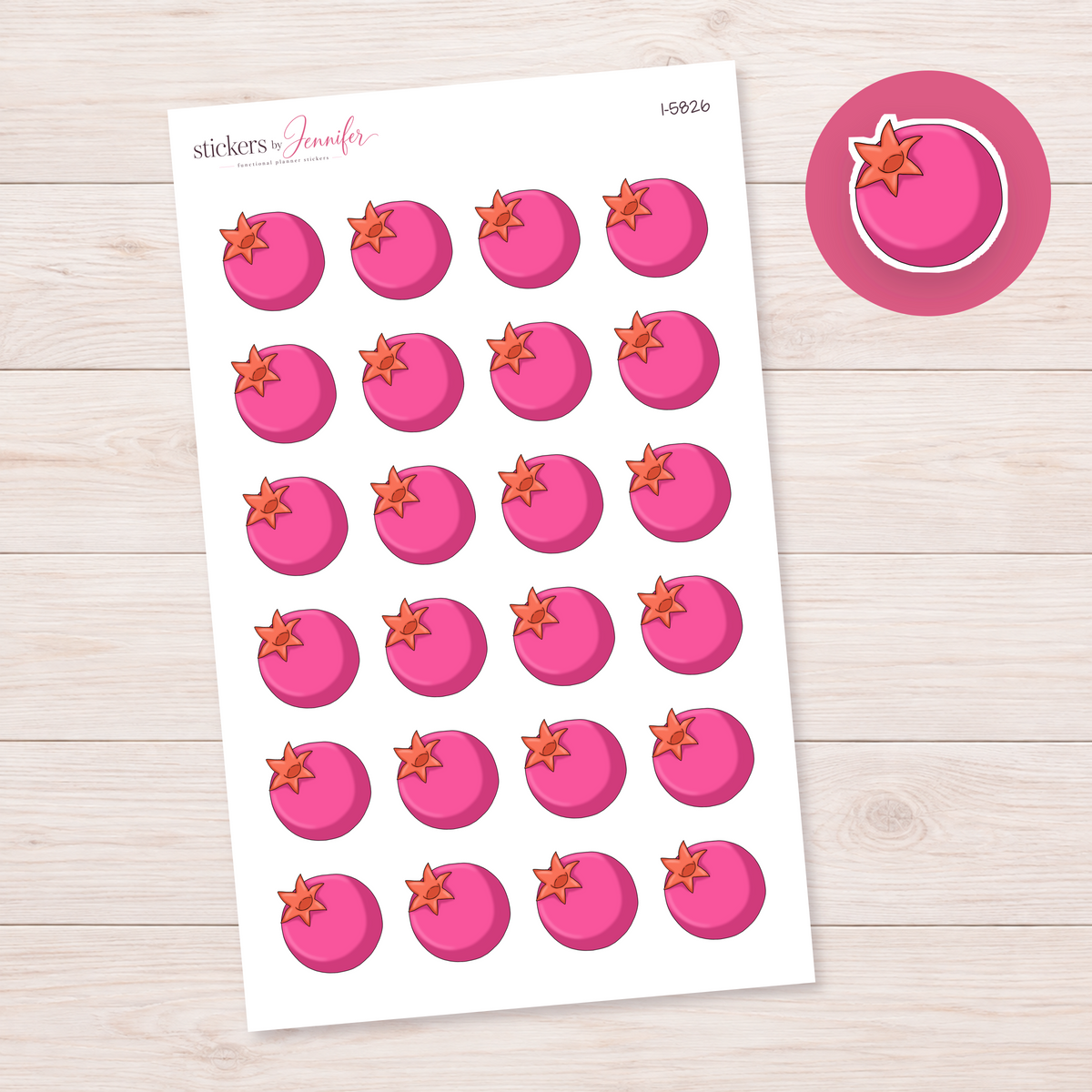 Pink Pomegranate Planner Stickers | I-5826