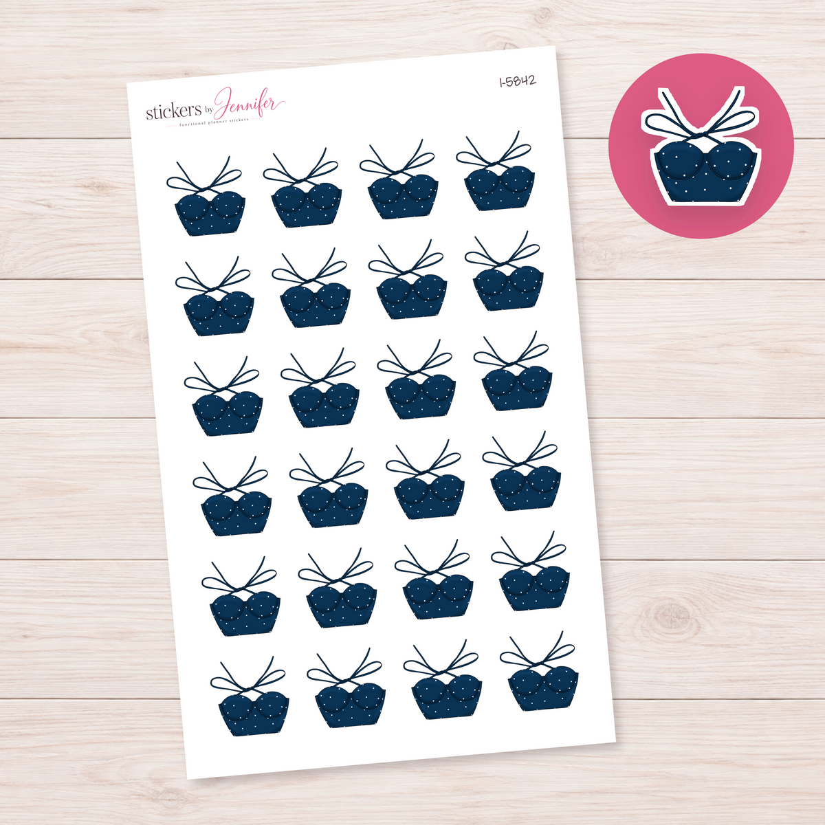Navy Summer Top Planner Stickers | I-5842