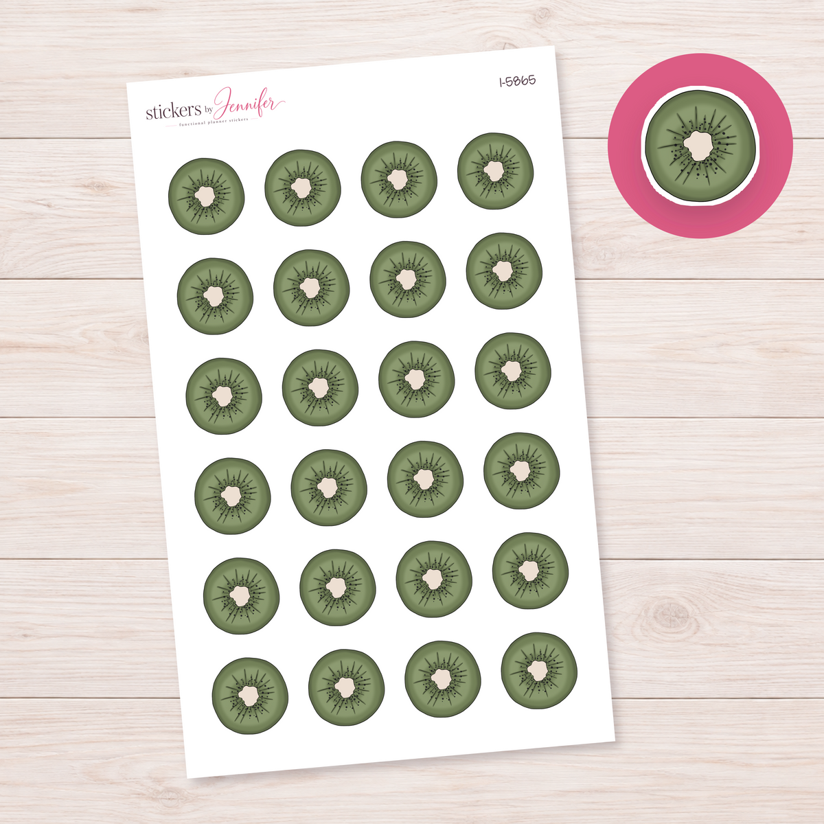 Olive Kiwi Slice Planner Stickers | I-5865
