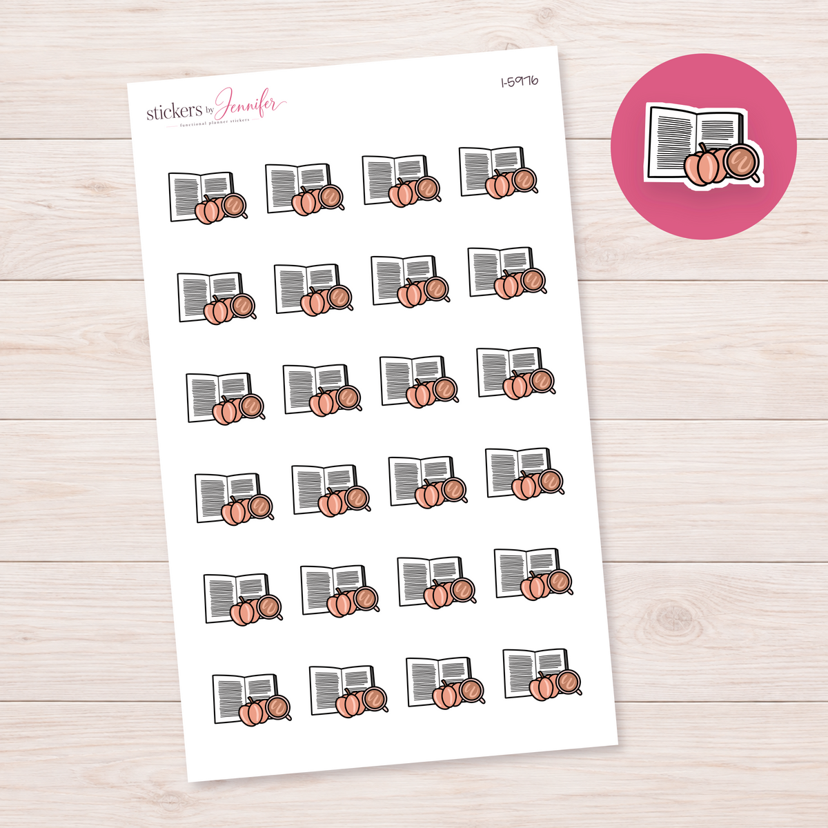 Autumn Book and Coffee Planner Stickers | I-5976