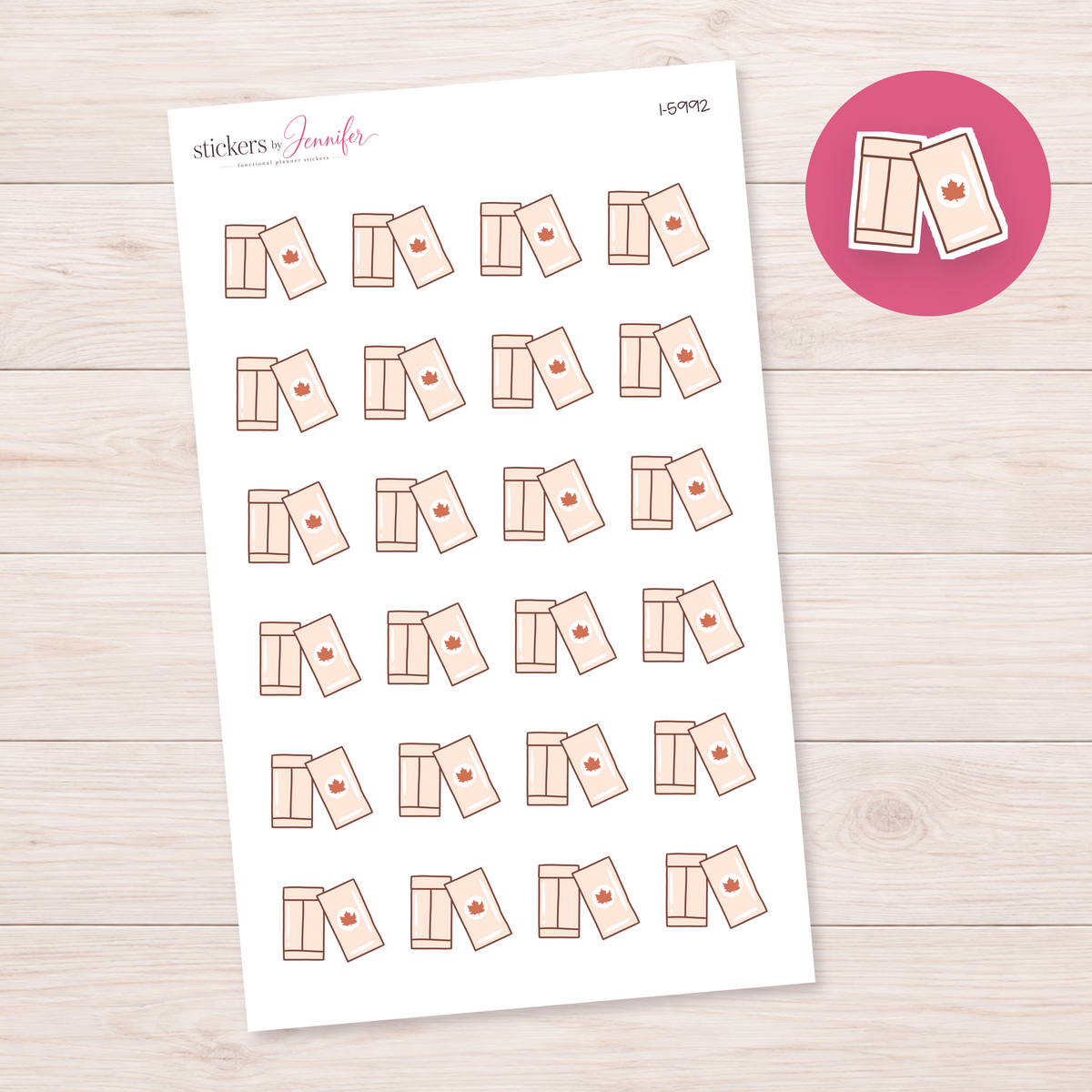 Peach Leaf Envelope Pair Planner Stickers | I-5992