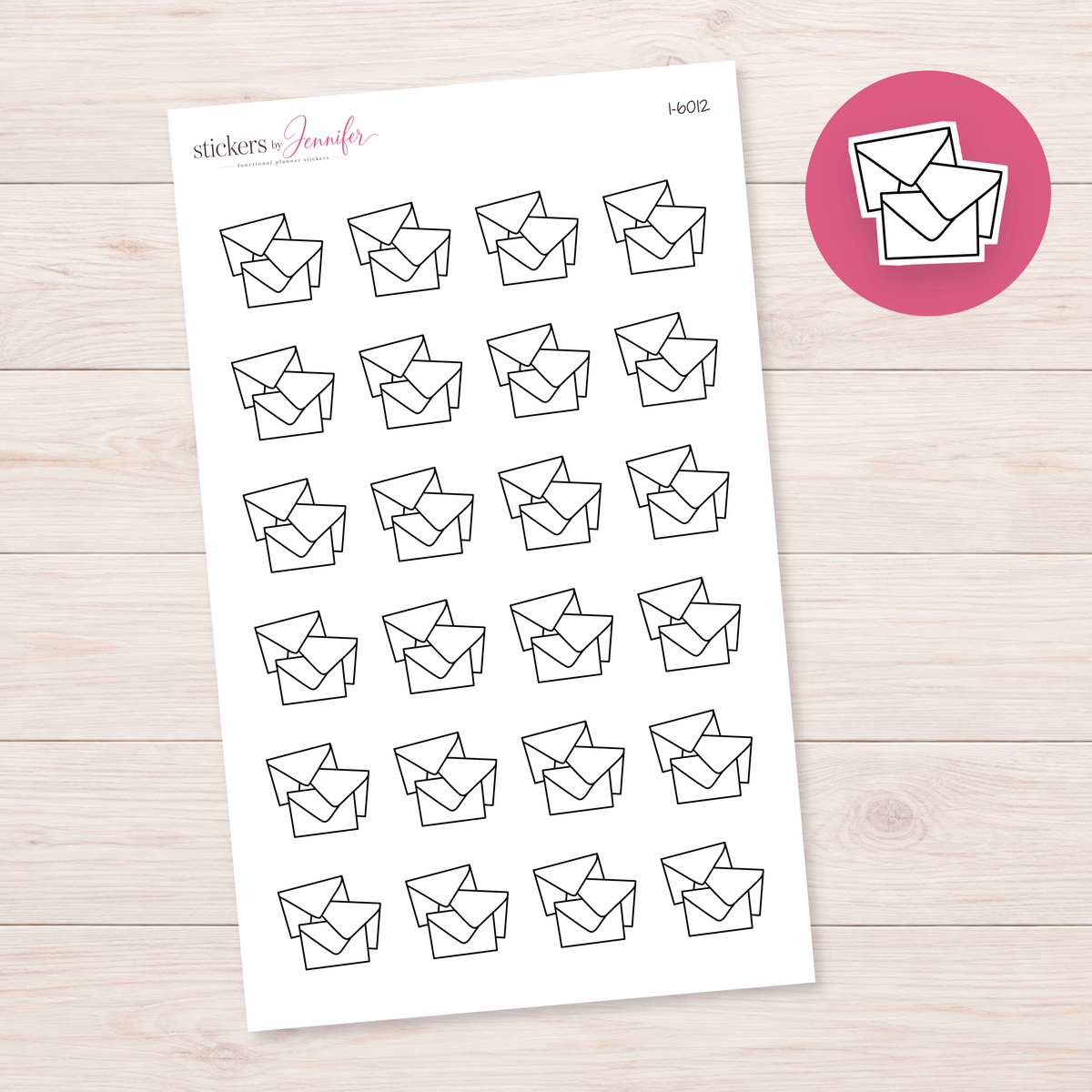 Envelope Outlines Planner Stickers | I-6012