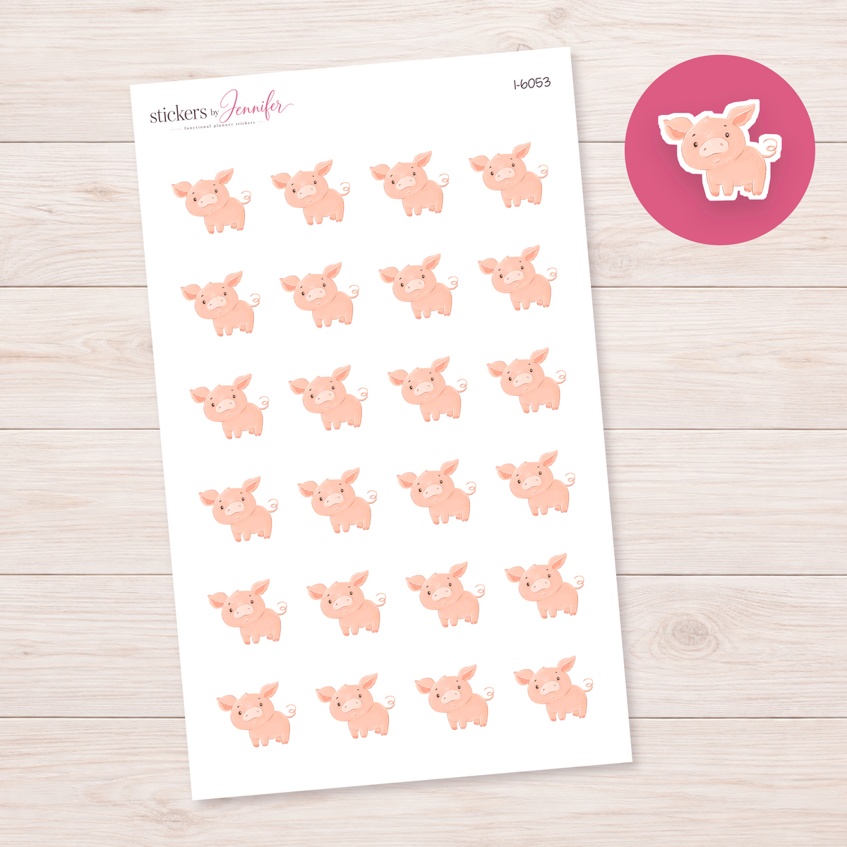 Little Pink Pig Planner Stickers | I-6053