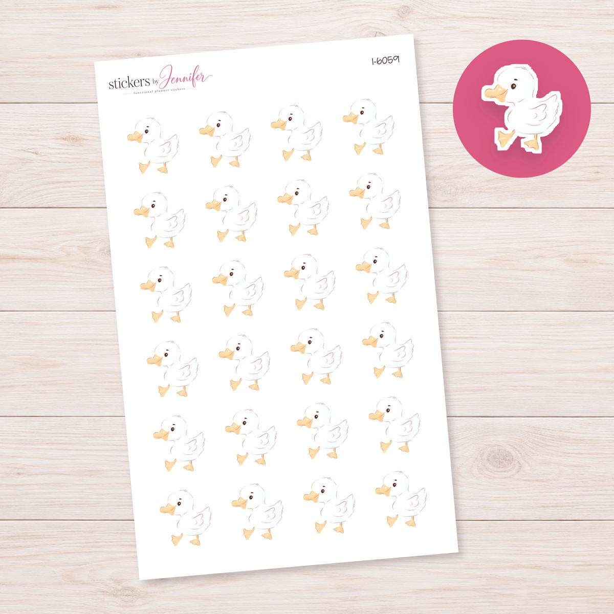 Little White Duck Planner Stickers | I-6059