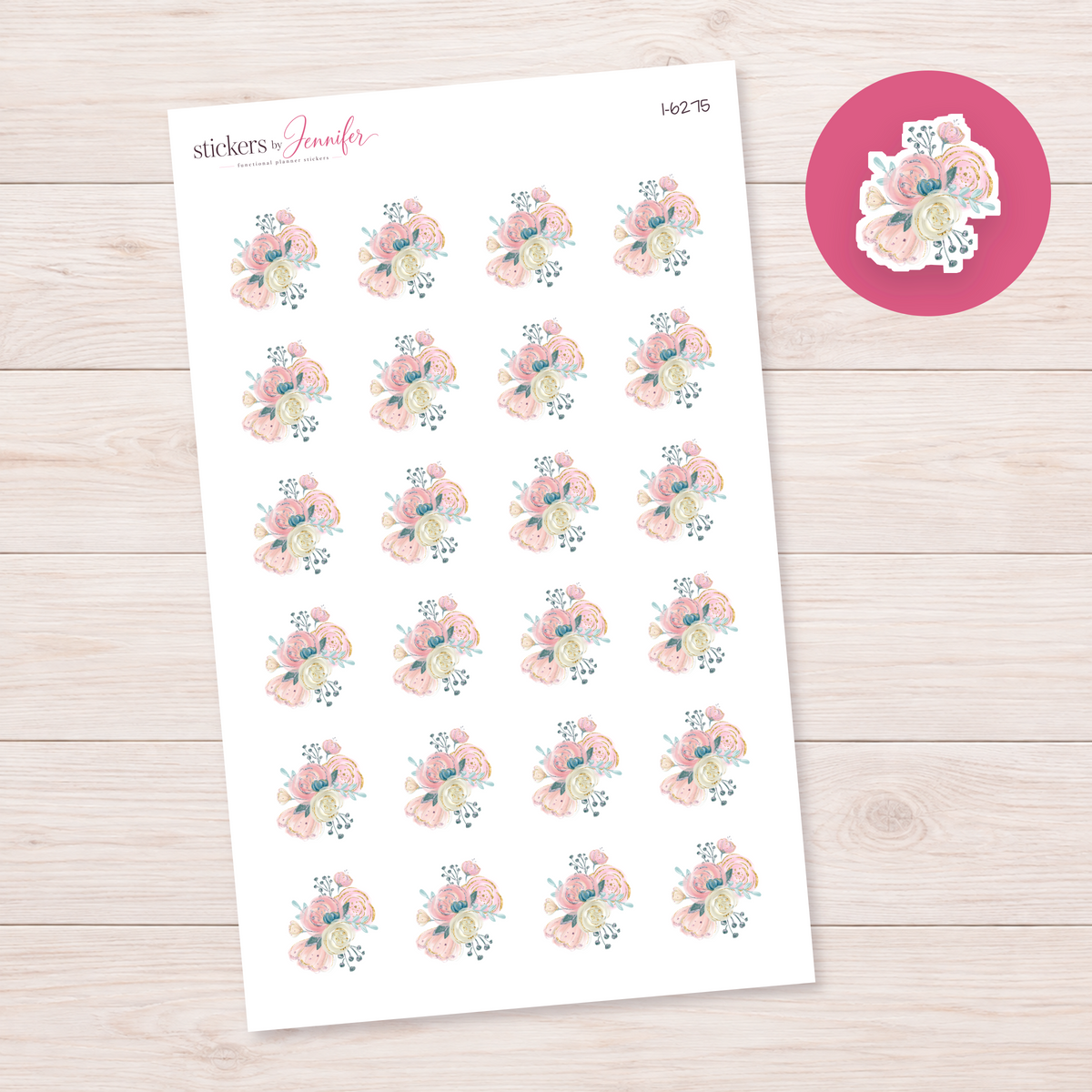 Pastel Floral Spray Planner Stickers | I-6275