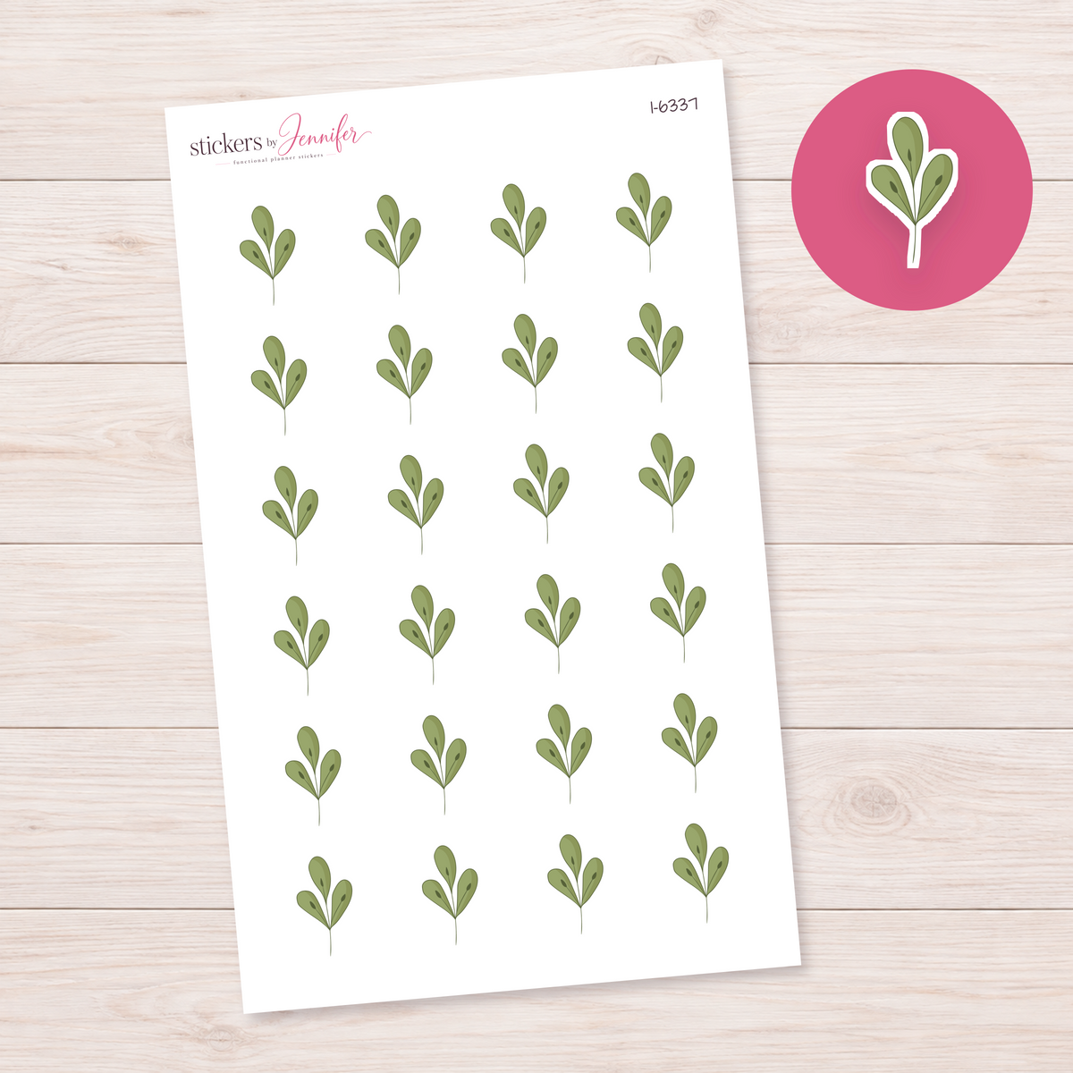 Green Botanical Sprig Planner Stickers | I-6337
