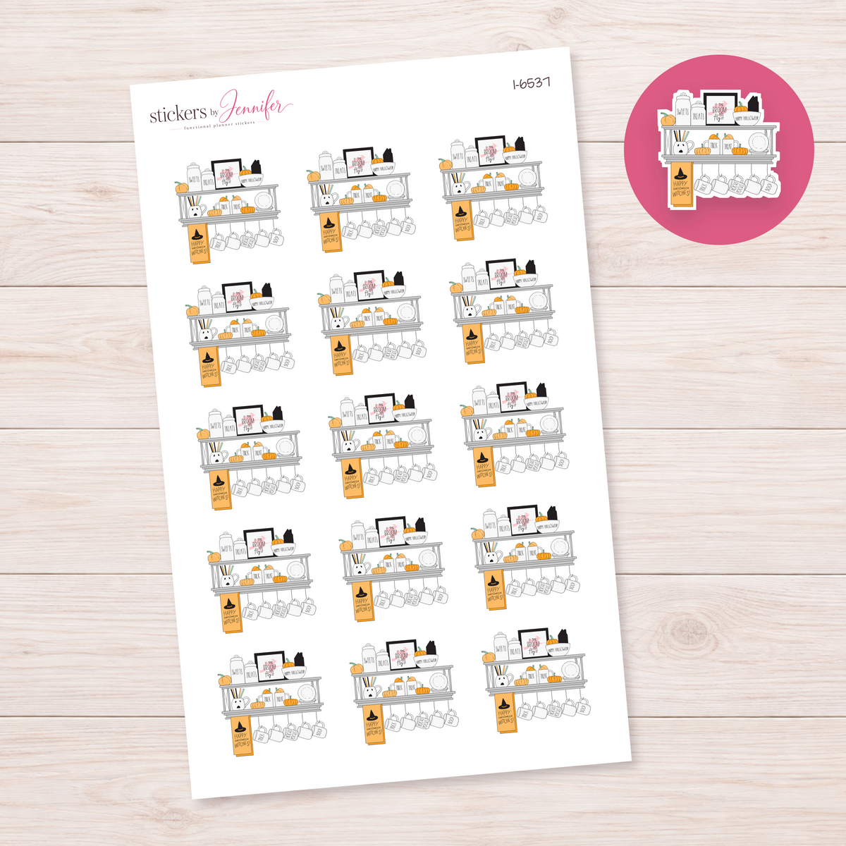 Halloween Coffee Shelf Planner Stickers | I-6537