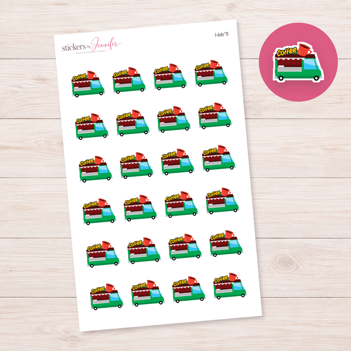 Coffee Truck Planner Stickers | I-6671