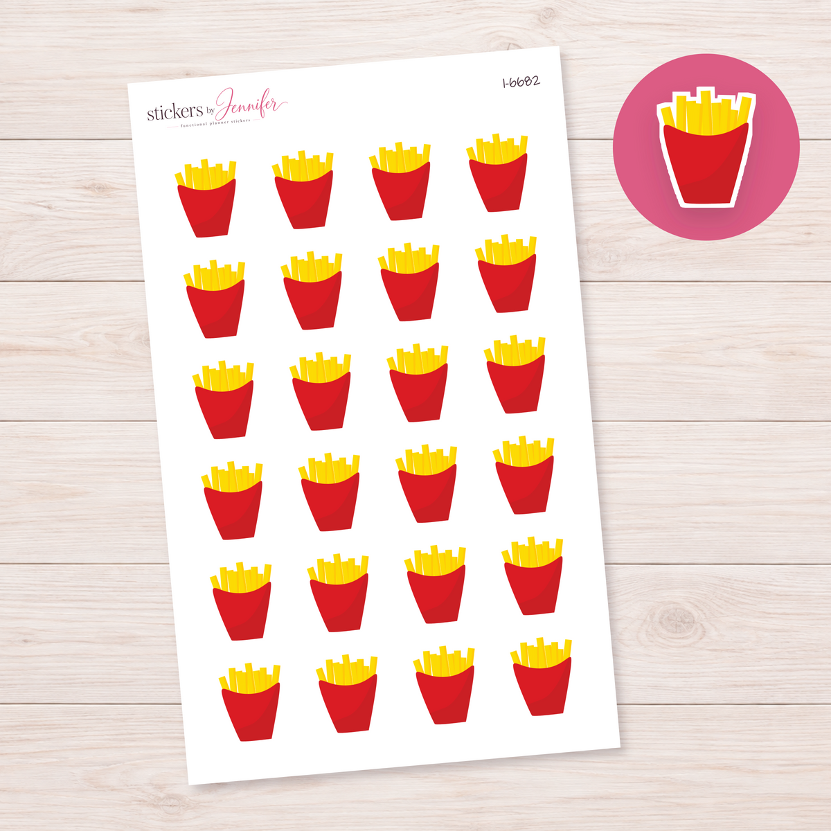 French Fries Planner Stickers | I-6682