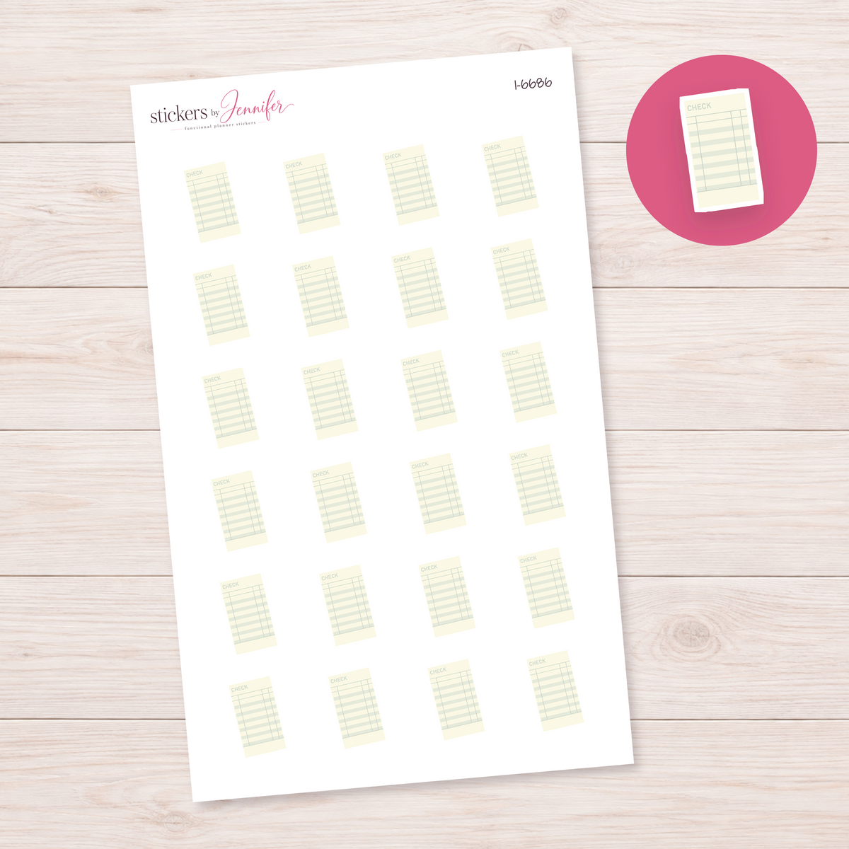 Guest Check Planner Stickers | I-6686