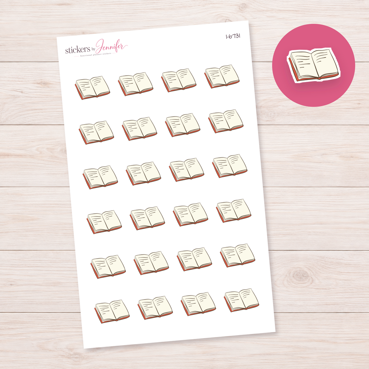 Open Red Book Planner Stickers | I-6731