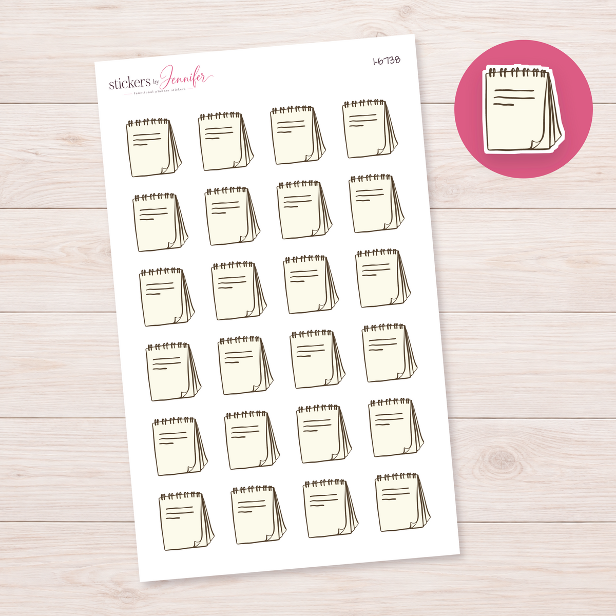 Spiral Notepad Planner Stickers | I-6738