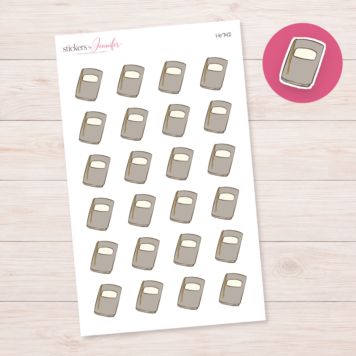 Taupe Ribbon Journal Planner Stickers | I-6742