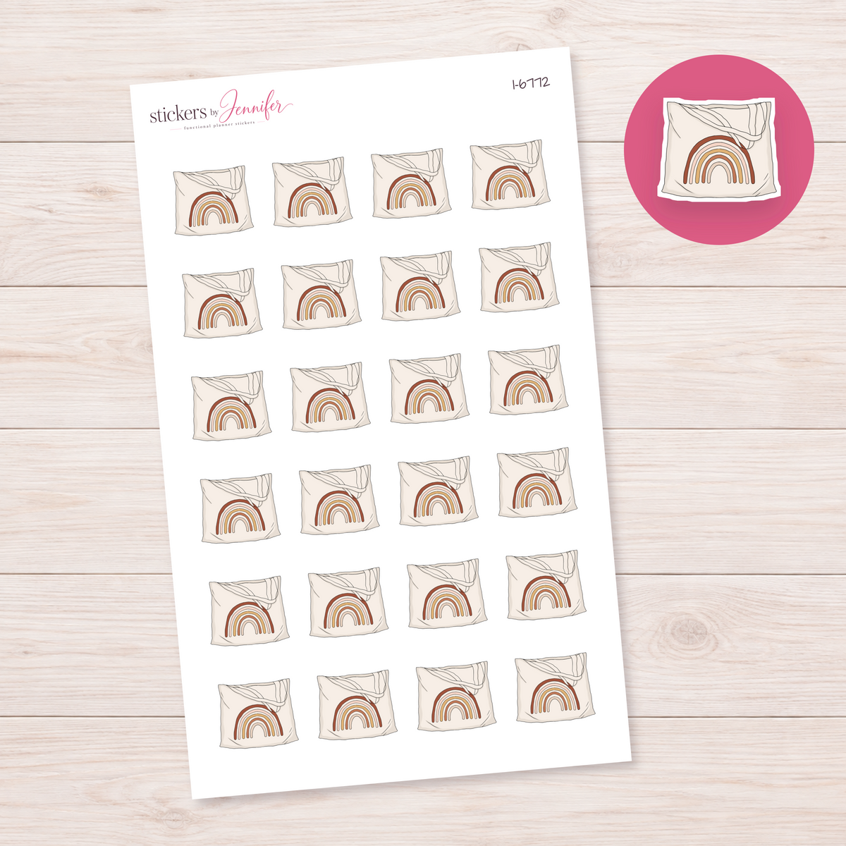 Rainbow Tote Planner Stickers | I-6772