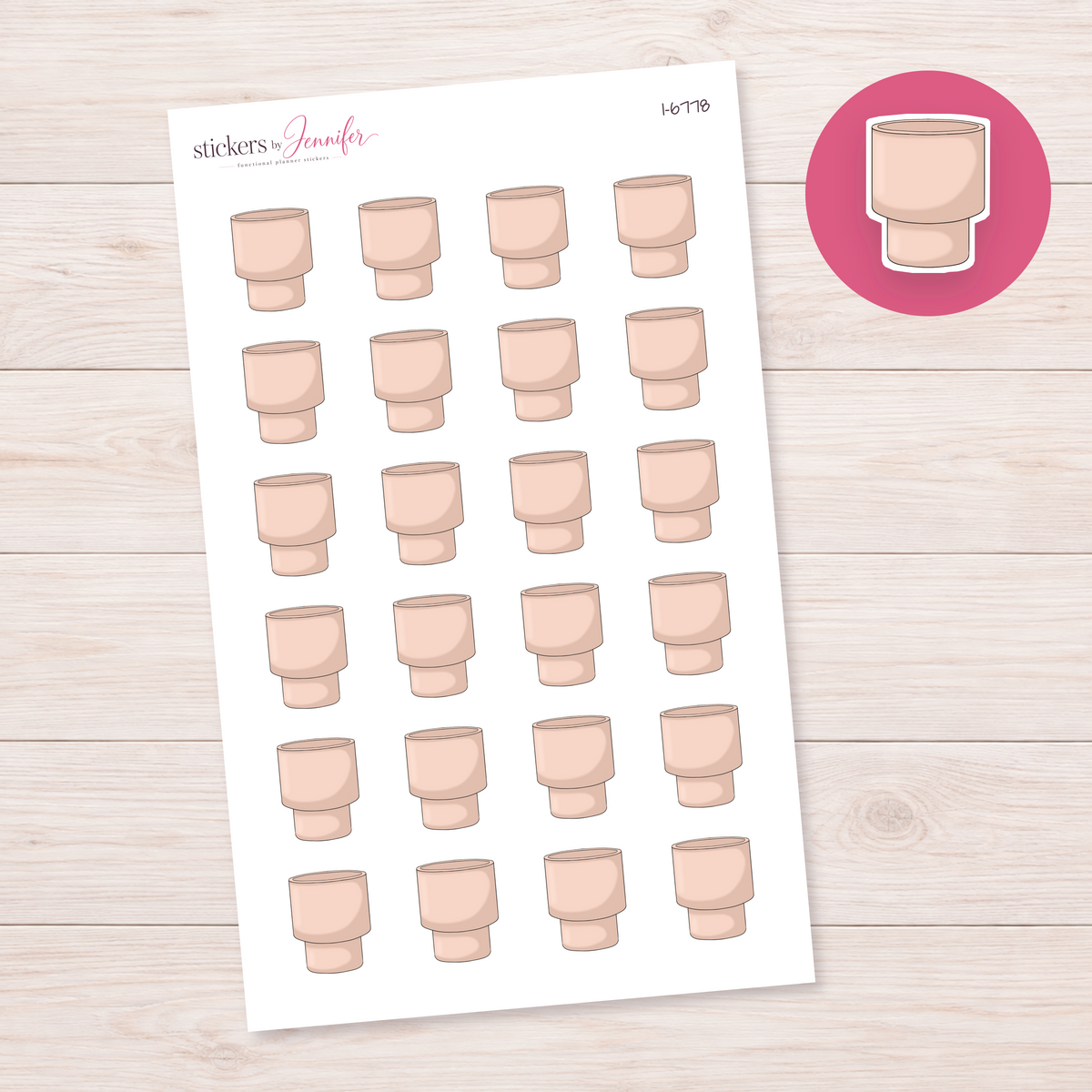 Blush Pedestal Planter Planner Stickers | I-6778