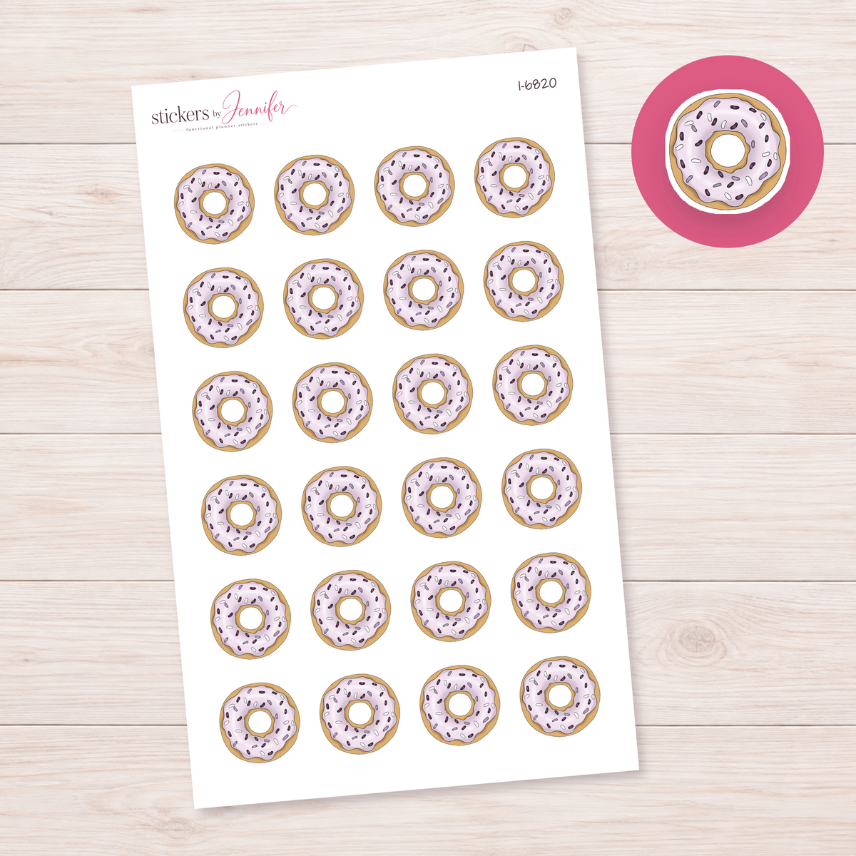 Lavender Sprinkle Donut Planner Stickers | I-6820