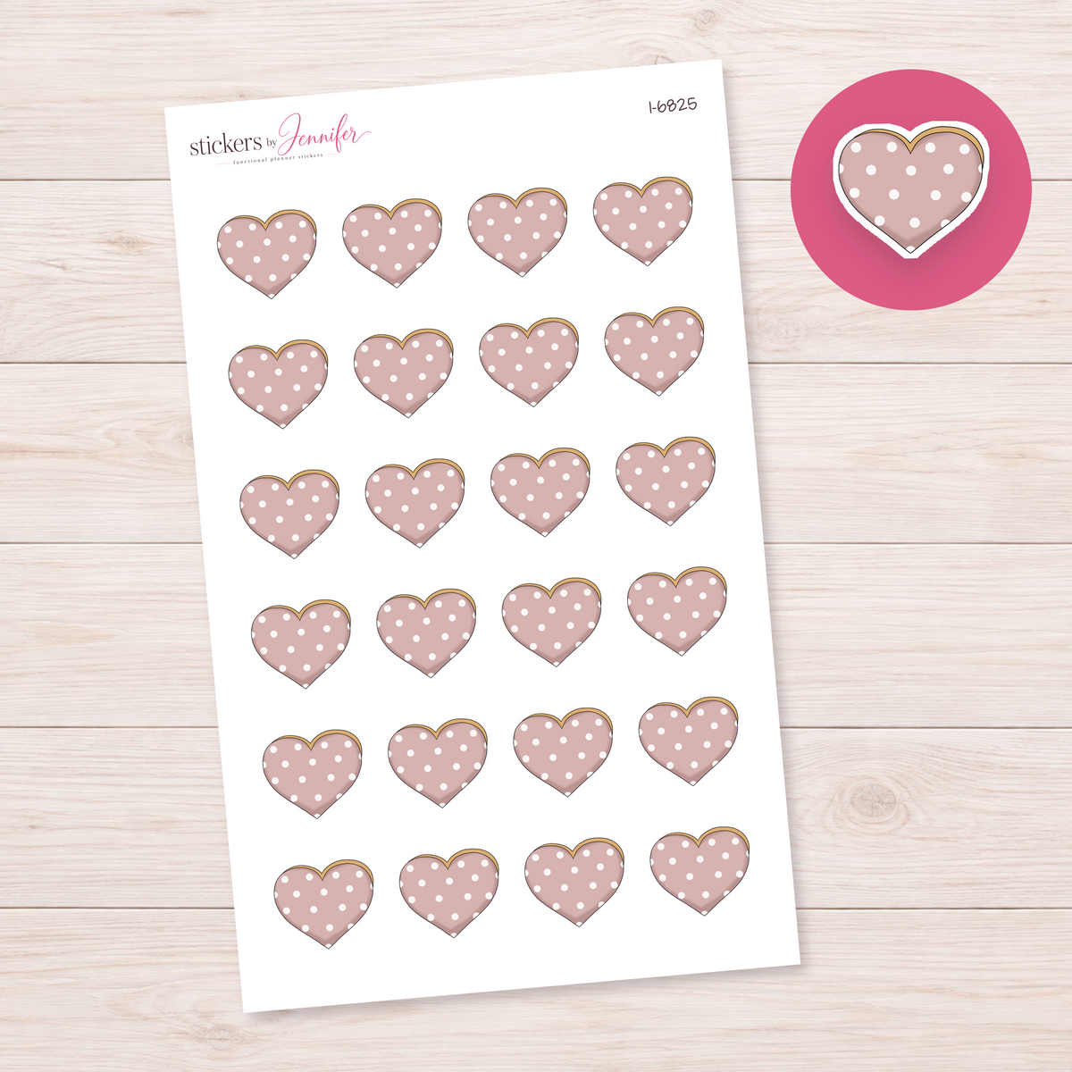 Polka-Dot Heart Planner Stickers | I-6825