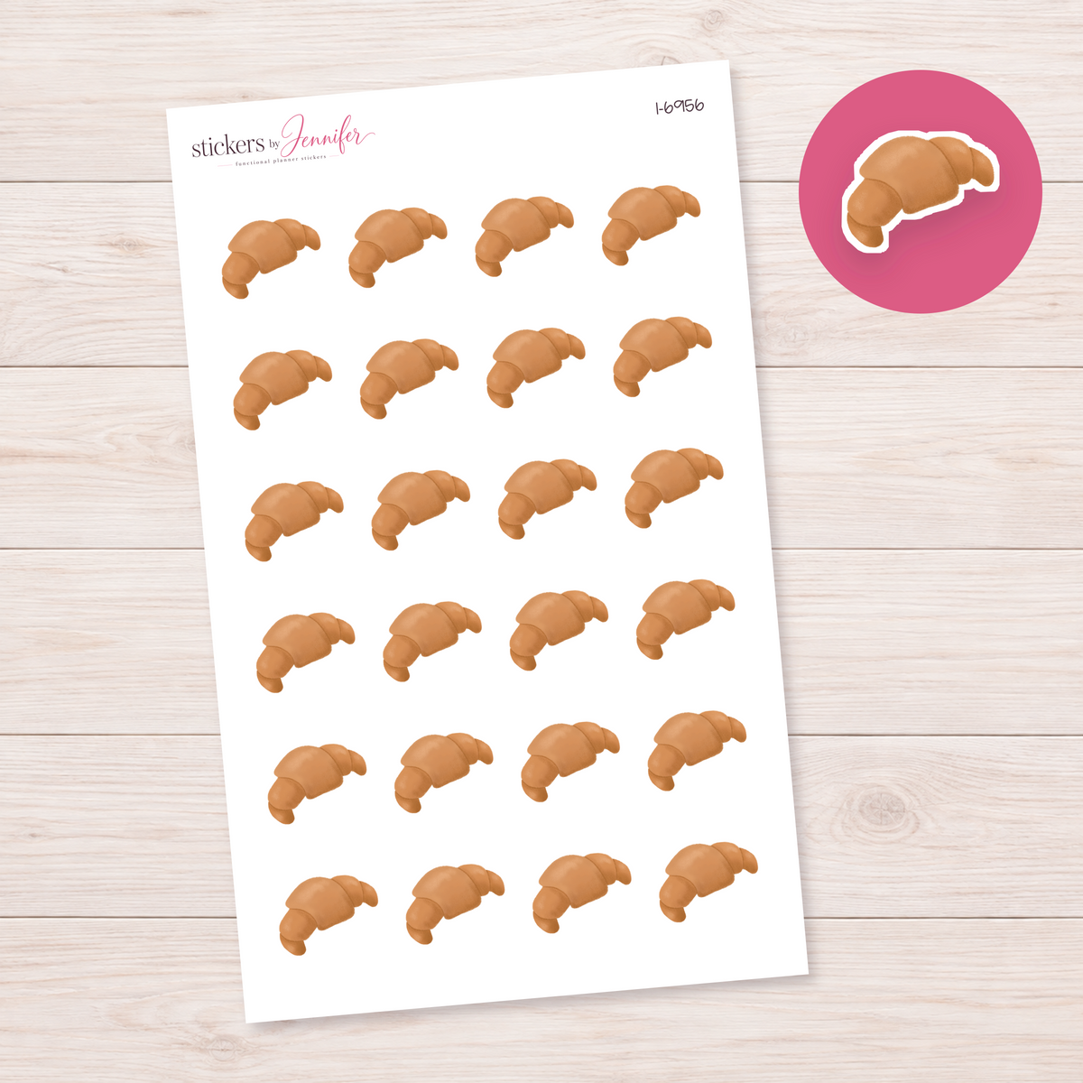 Golden Croissant Planner Stickers | I-6956