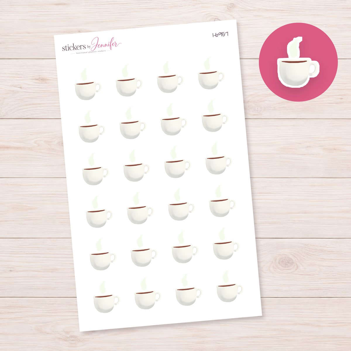Steaming Cream Cup Planner Stickers | I-6957