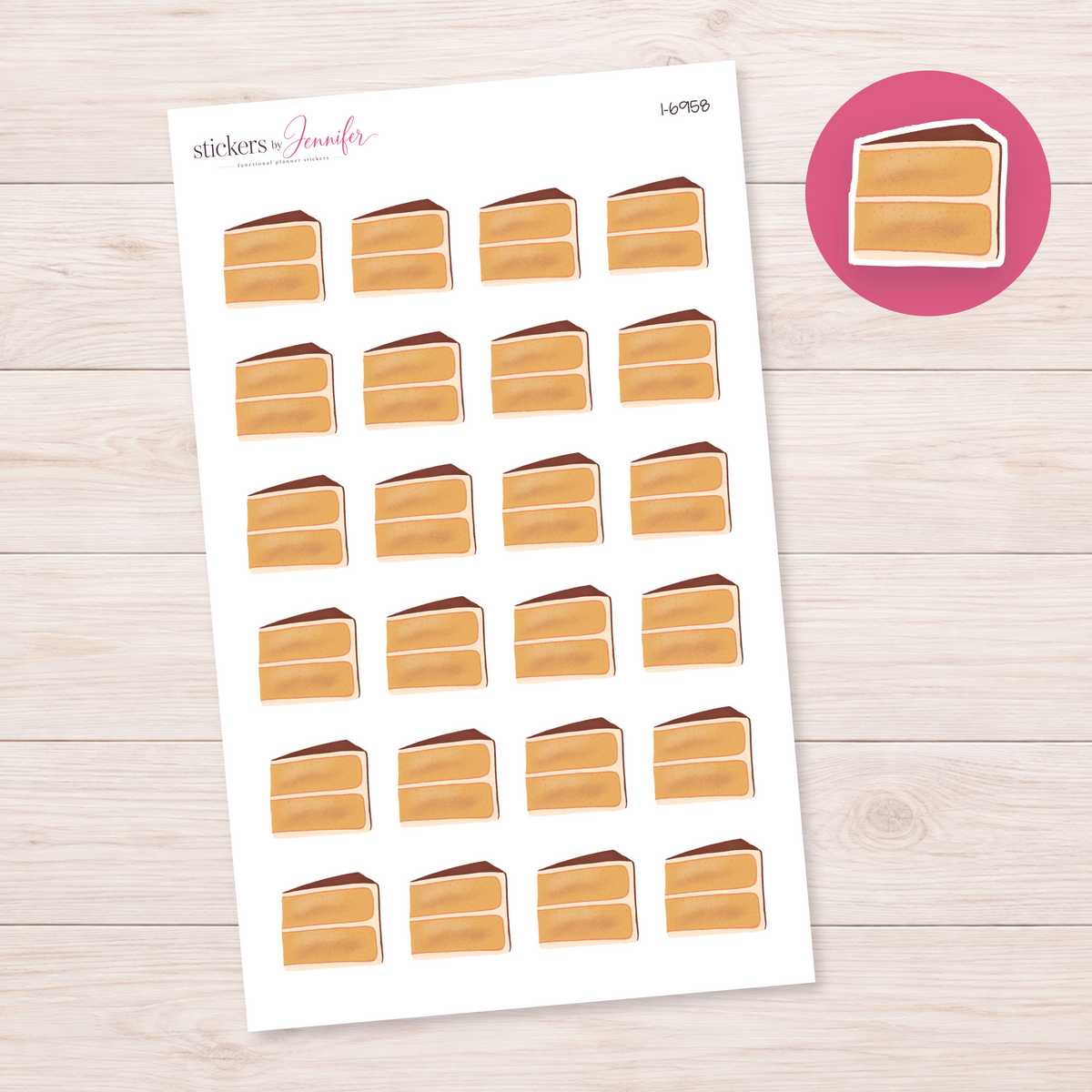 Chocolate-Topped Layer Cake Planner Stickers | I-6958