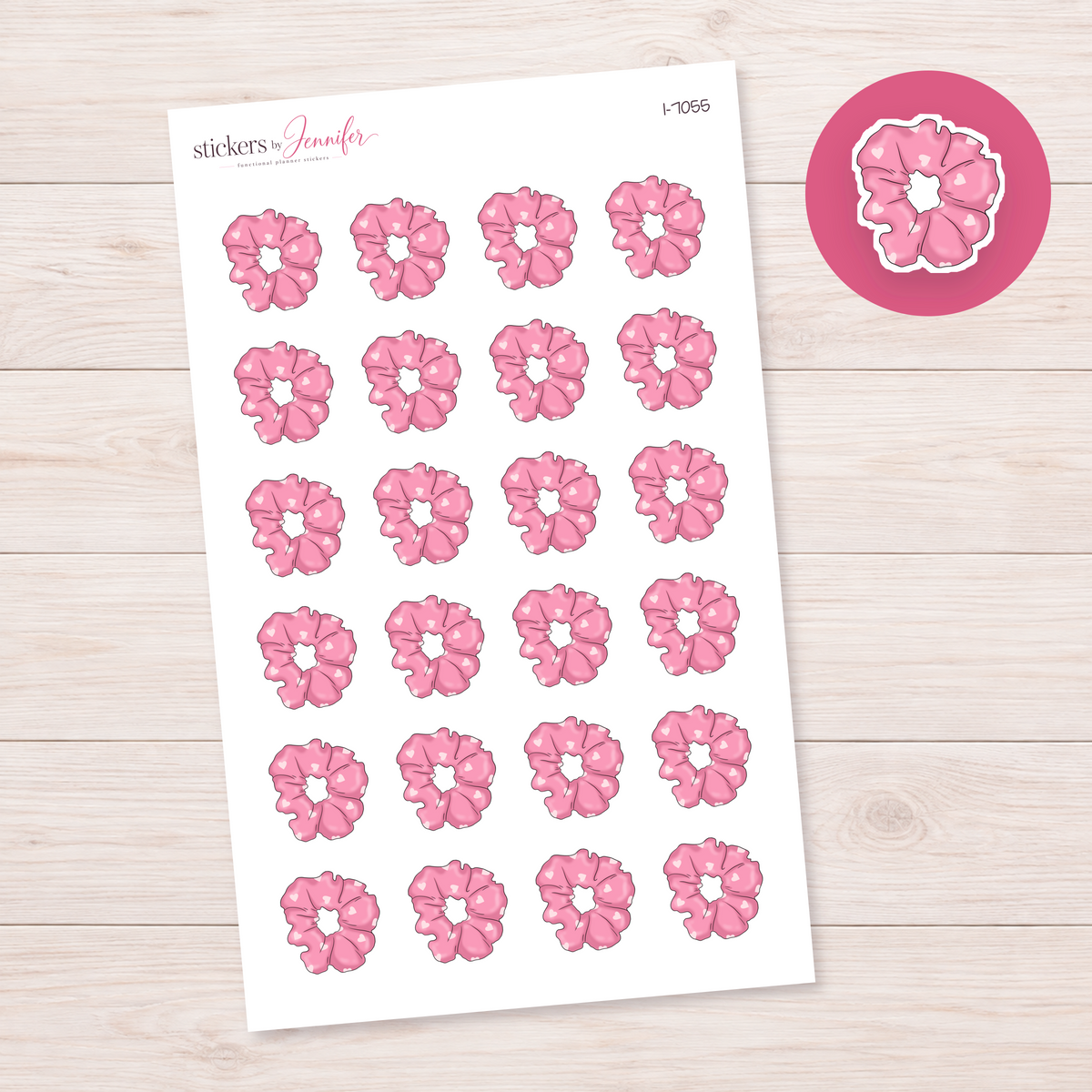 Pink Scrunchie Planner Stickers | I-7055