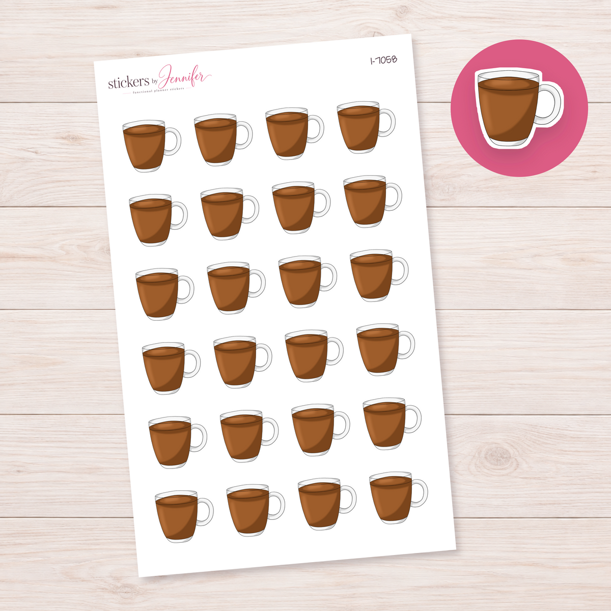 Hot Drink in Glass Mug Planner Stickers | I-7058
