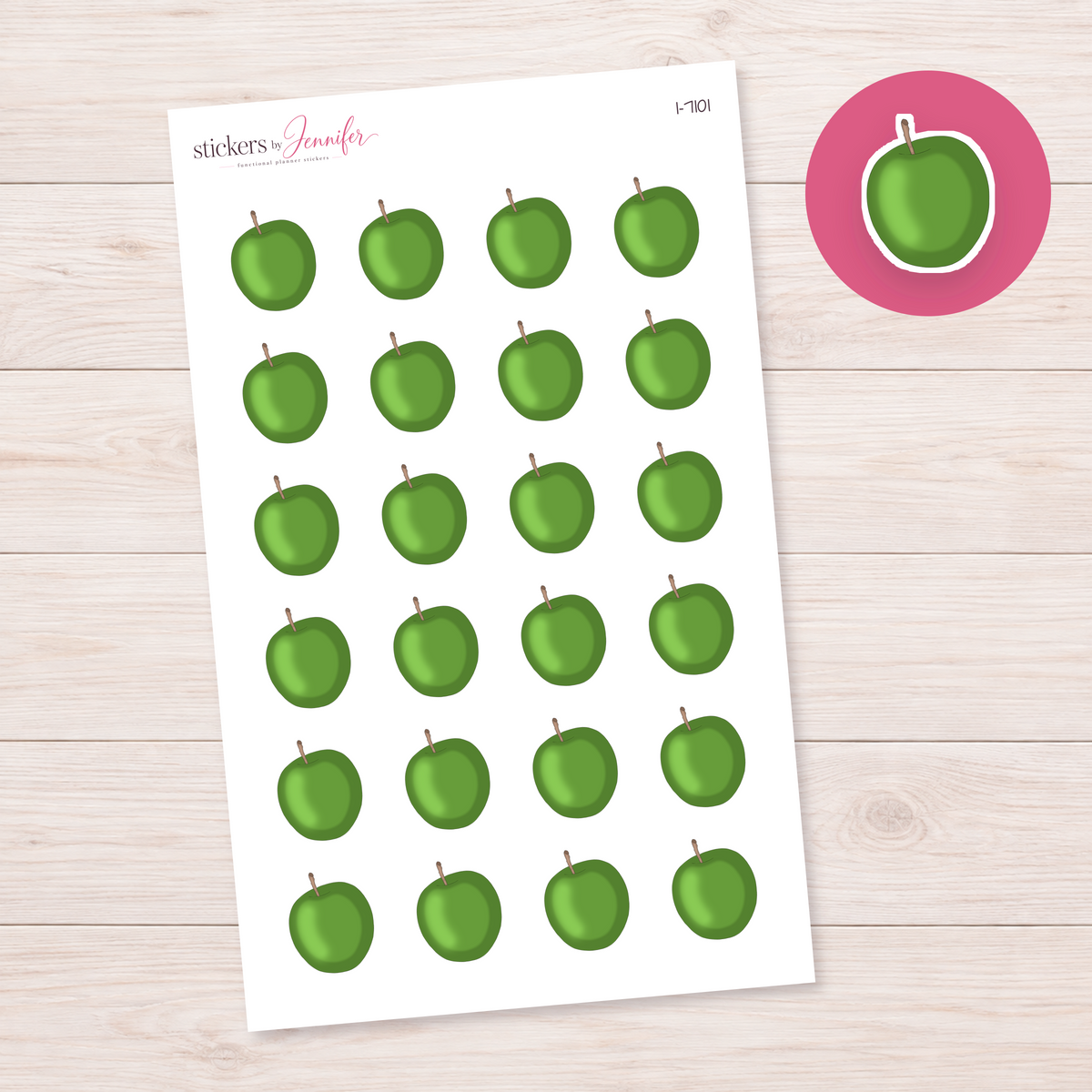 Green Apple Planner Stickers | I-7101