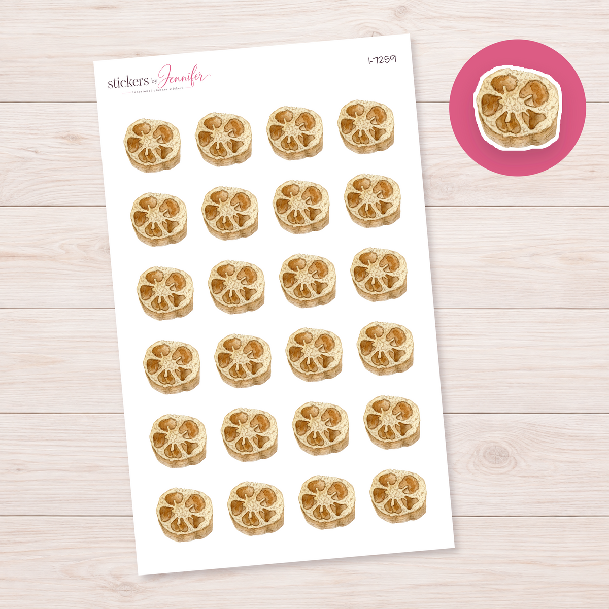 Round Loofah Sponge Planner Stickers | I-7259