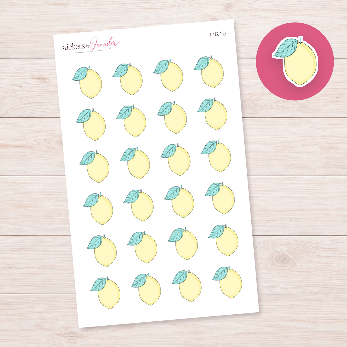Pale Yellow Lemon Planner Stickers | I-7276