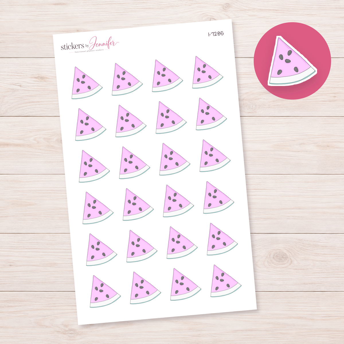 Pastel Watermelon Slice Planner Stickers | I-7285