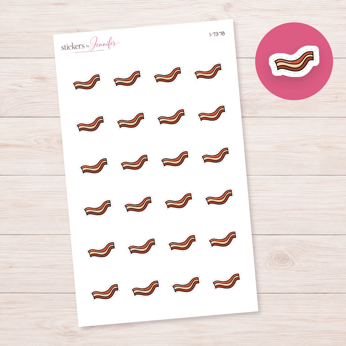 Bacon Strip Planner Stickers | I-7378