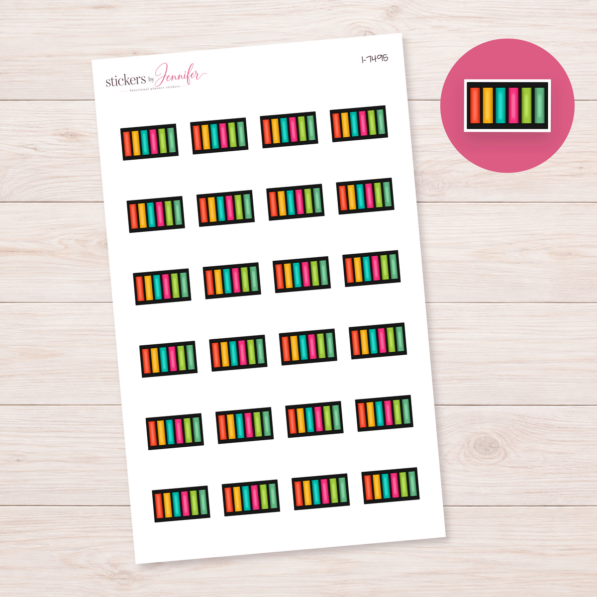 Bright Makeup Palette Planner Stickers | I-7495