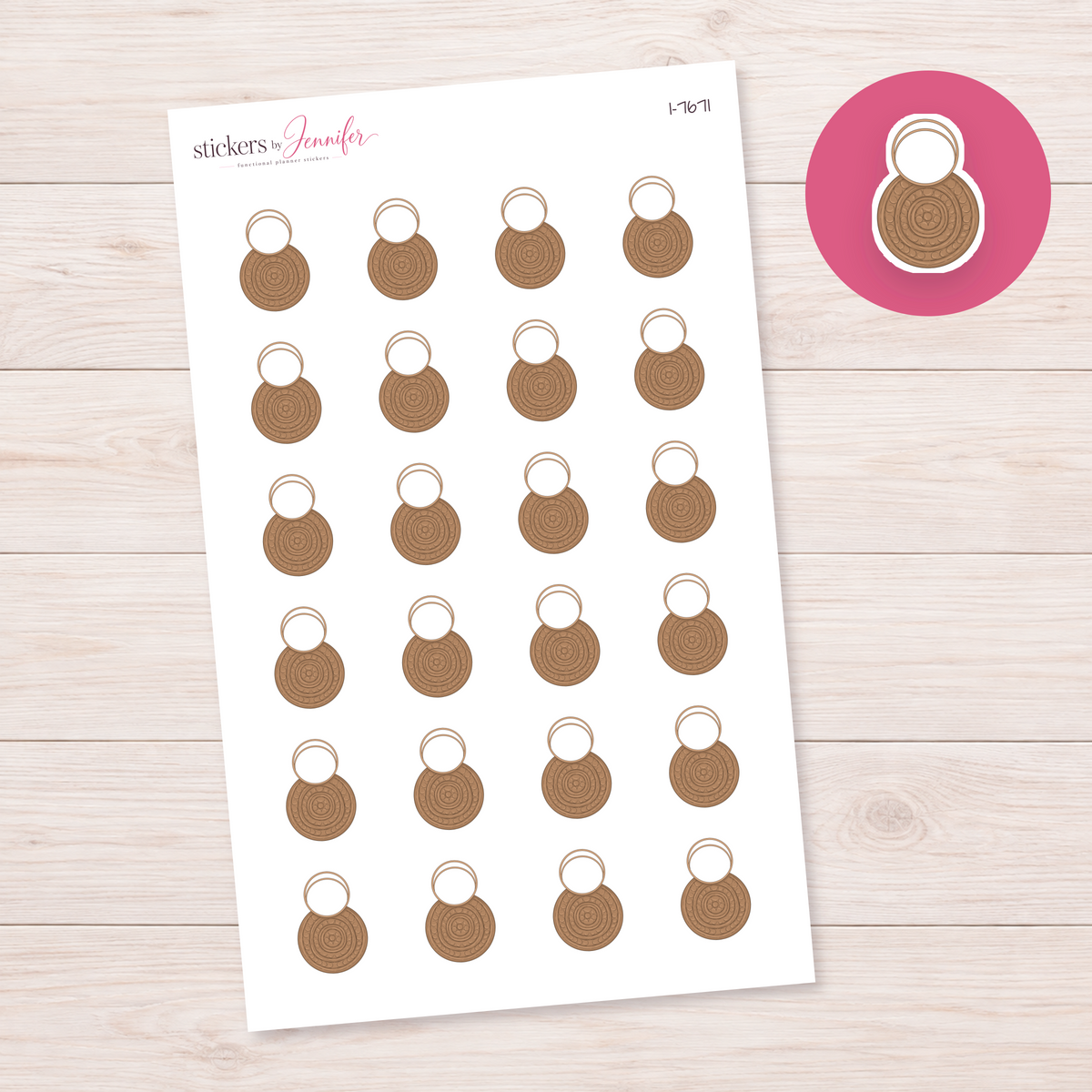 Round Woven Handbag Planner Stickers | I-7671